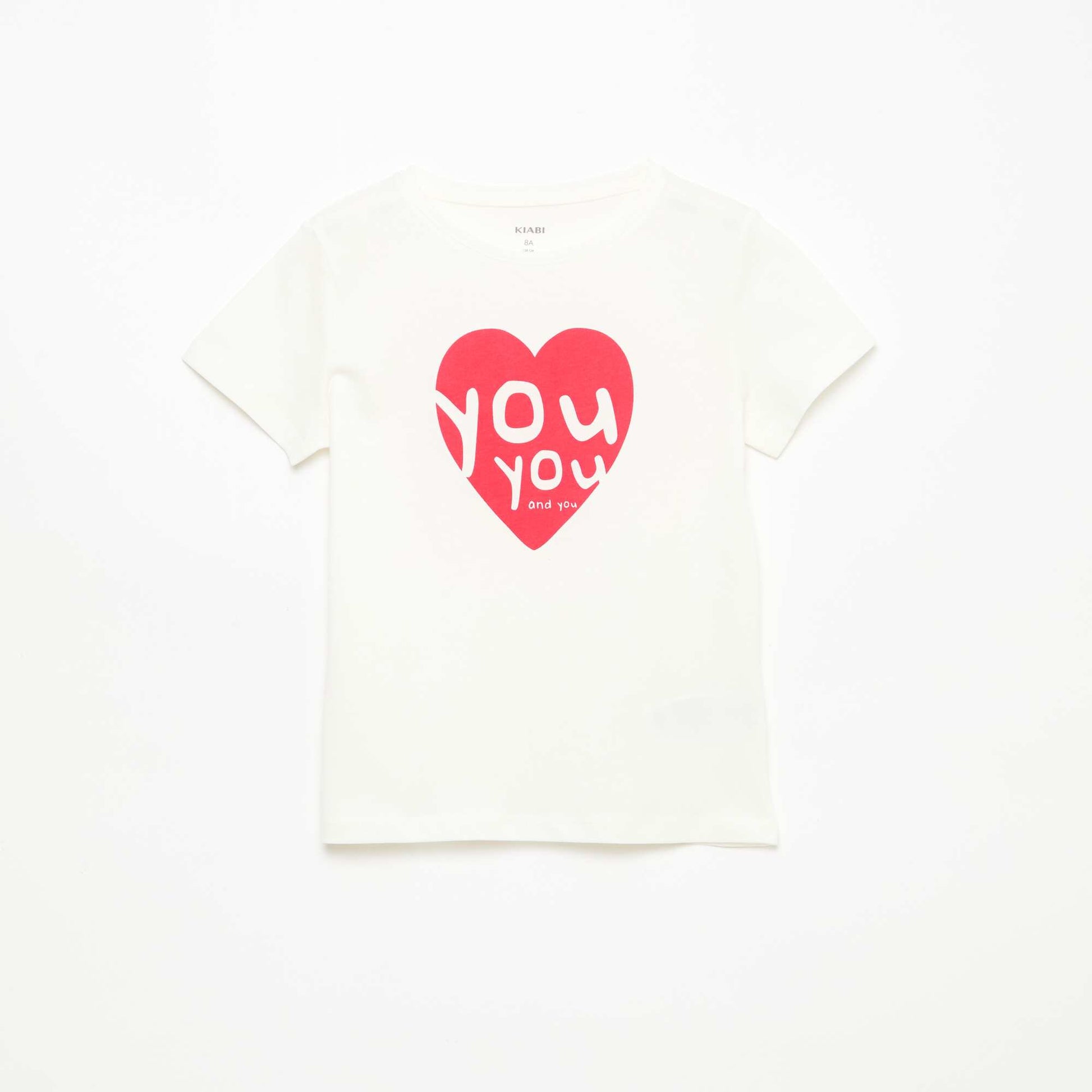 T-shirt imprimé message à manches courtes BLANC