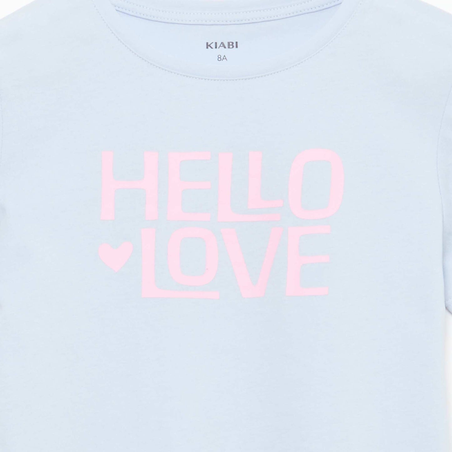 T-shirt imprimé message à manches courtes BLEU