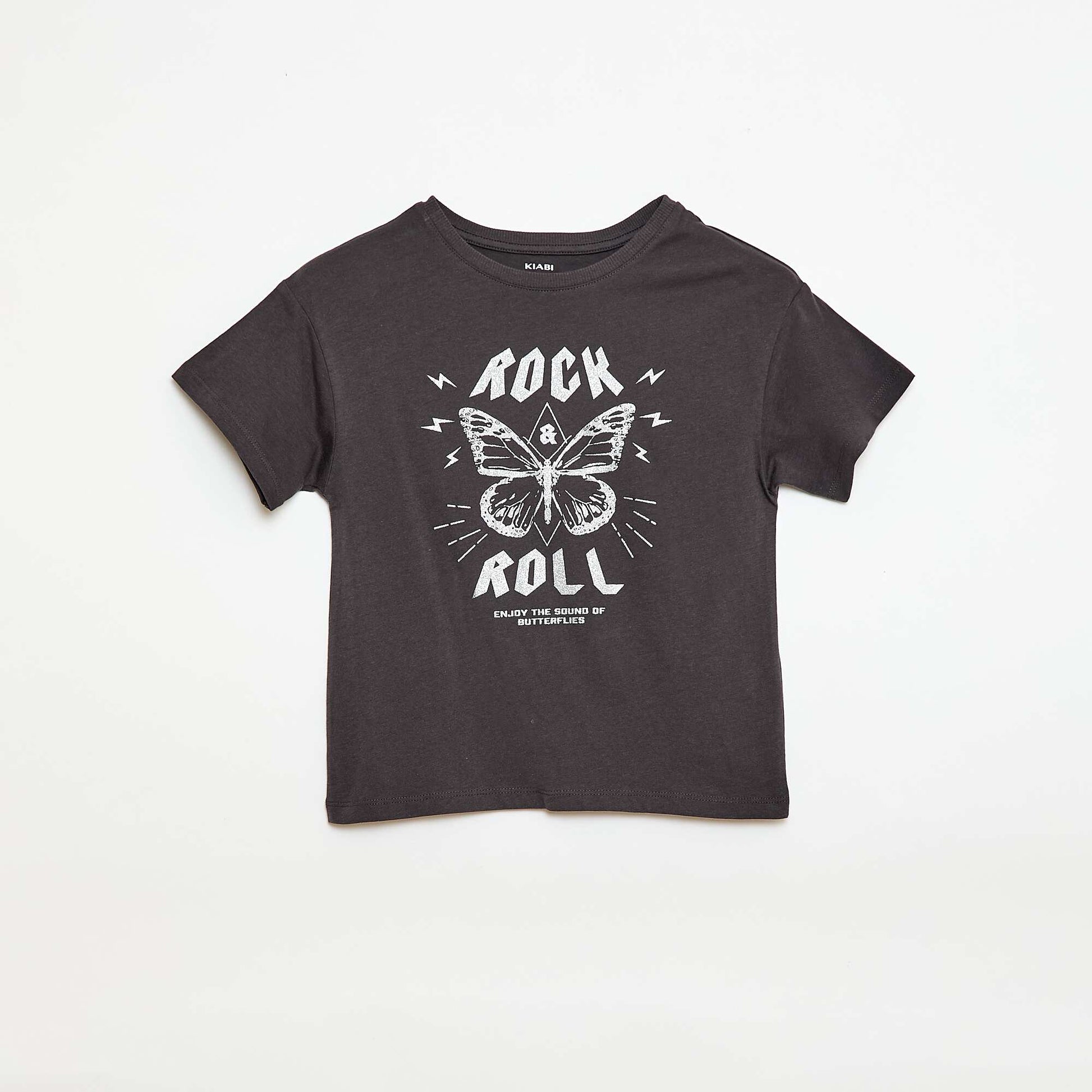 T-shirt imprimé fantaisie NOIR