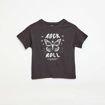 T-shirt imprimé fantaisie NOIR