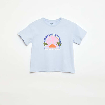 T-shirt imprimé fantaisie BLEU