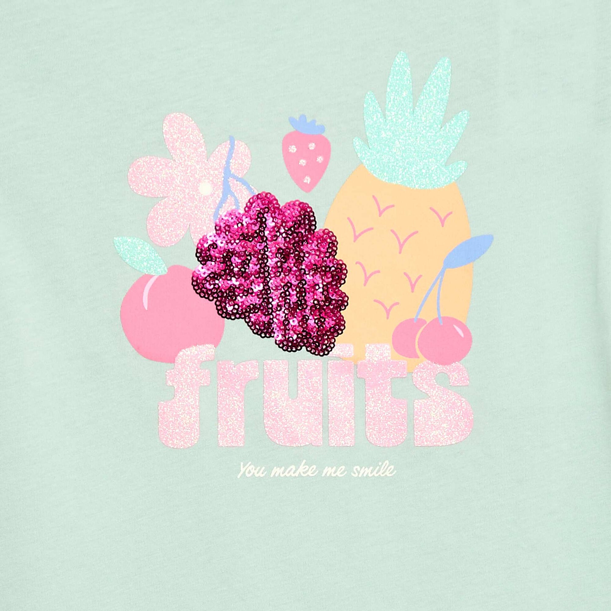 T-shirt à manches courtes avec animation VERT