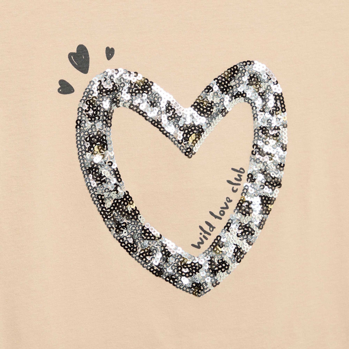T-shirt à manches courtes avec animation BEIGE