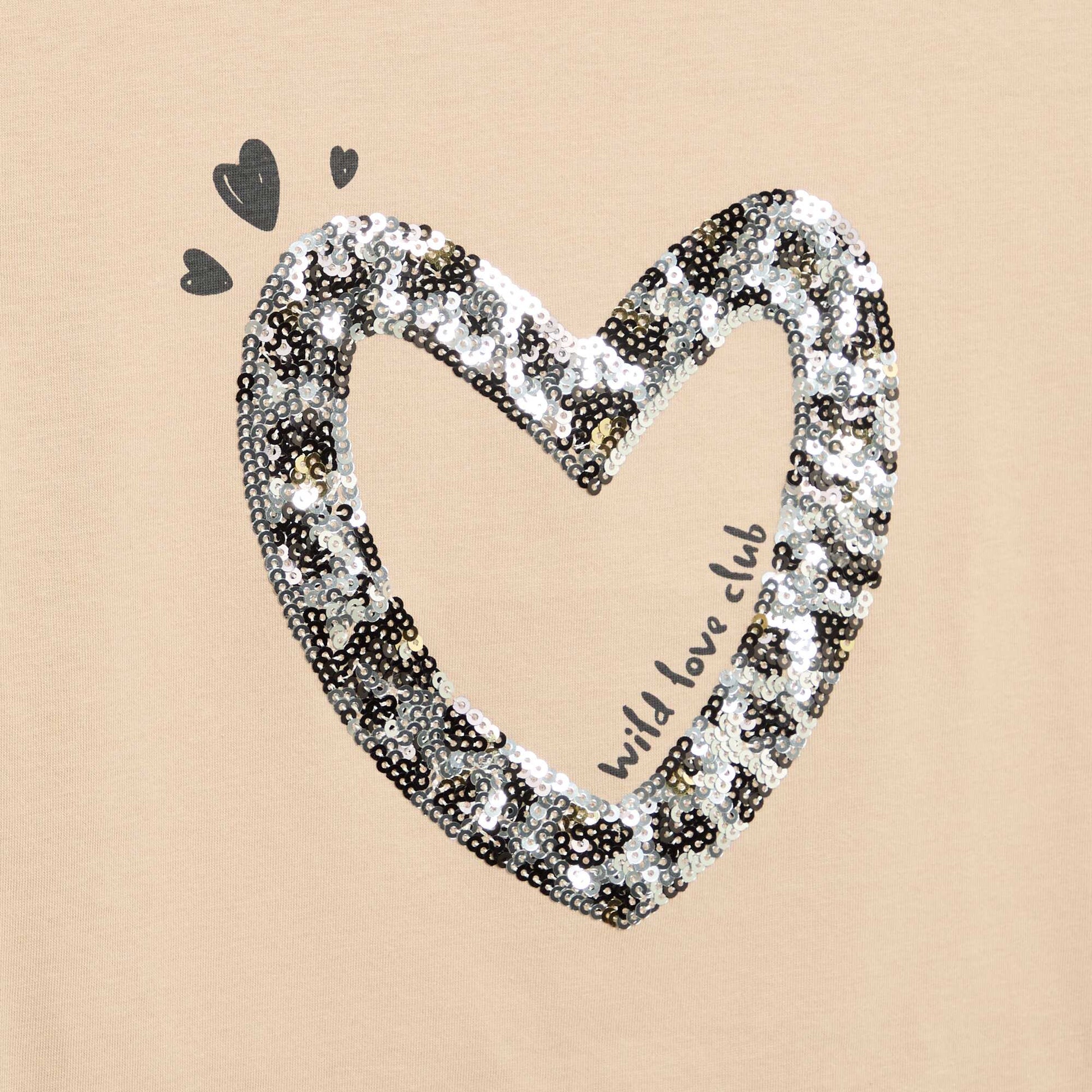 T-shirt à manches courtes avec animation BEIGE