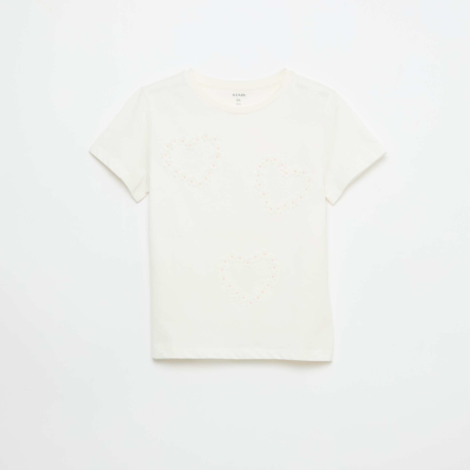 T-shirt à manches courtes avec animation BLANC