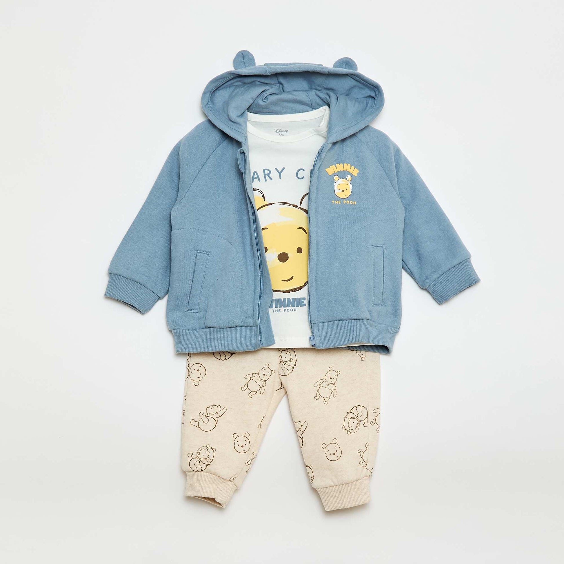 Ensemble 3 pièces 'Winnie' - tee-shirt + jogging + sweat BLEU