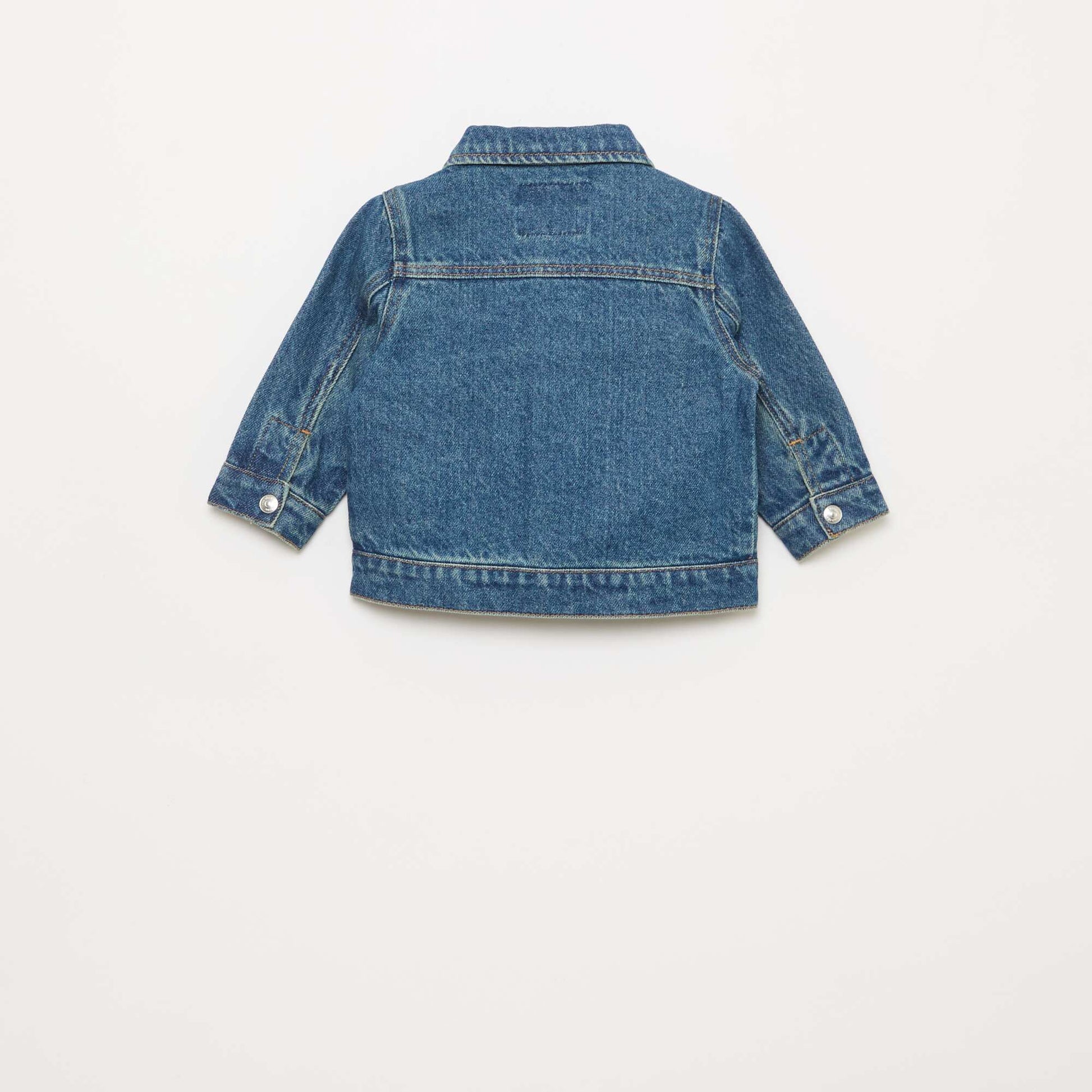 Veste en denim avec ouverture pressionnée BLEU