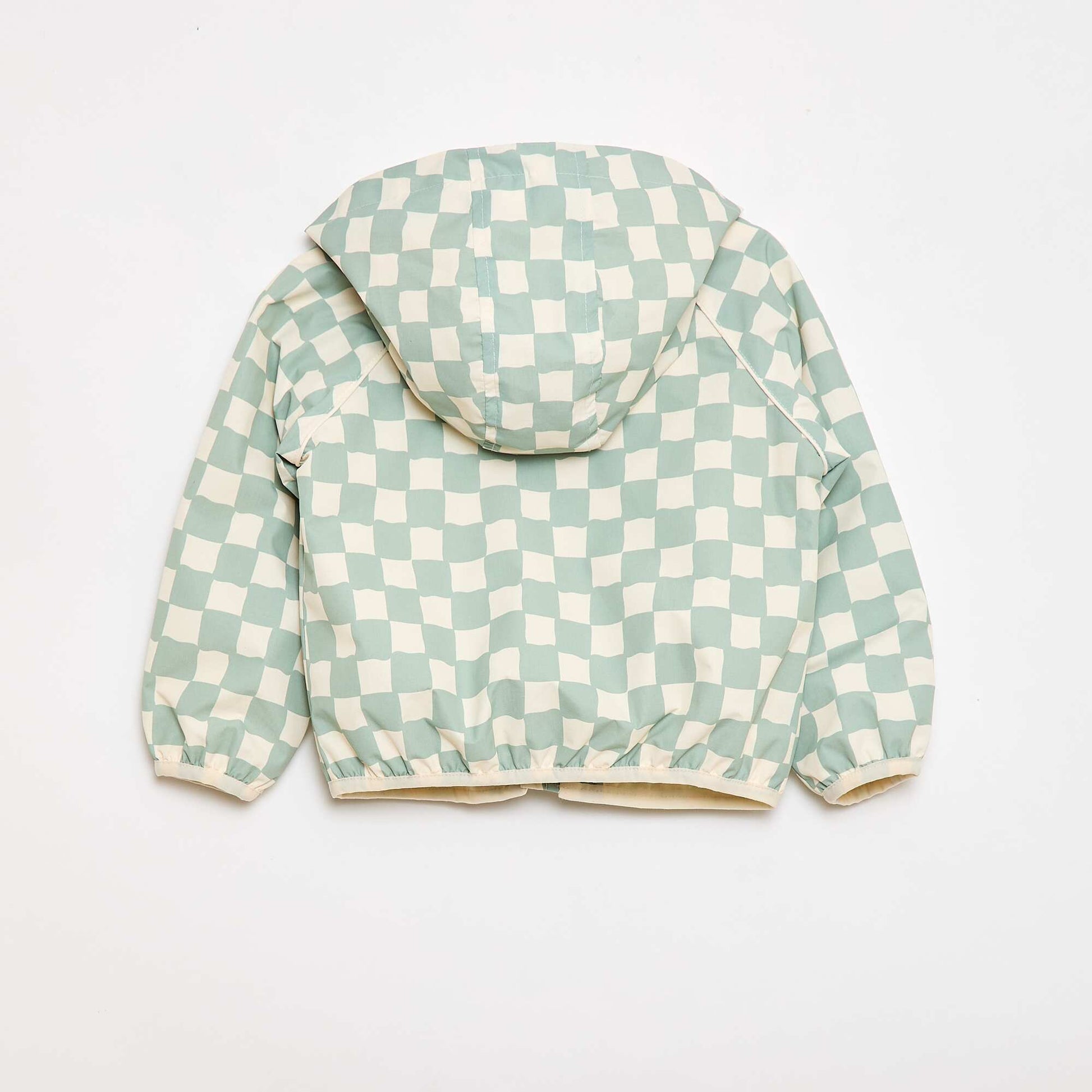 Blouson coupe vent à capuche all-over VERT