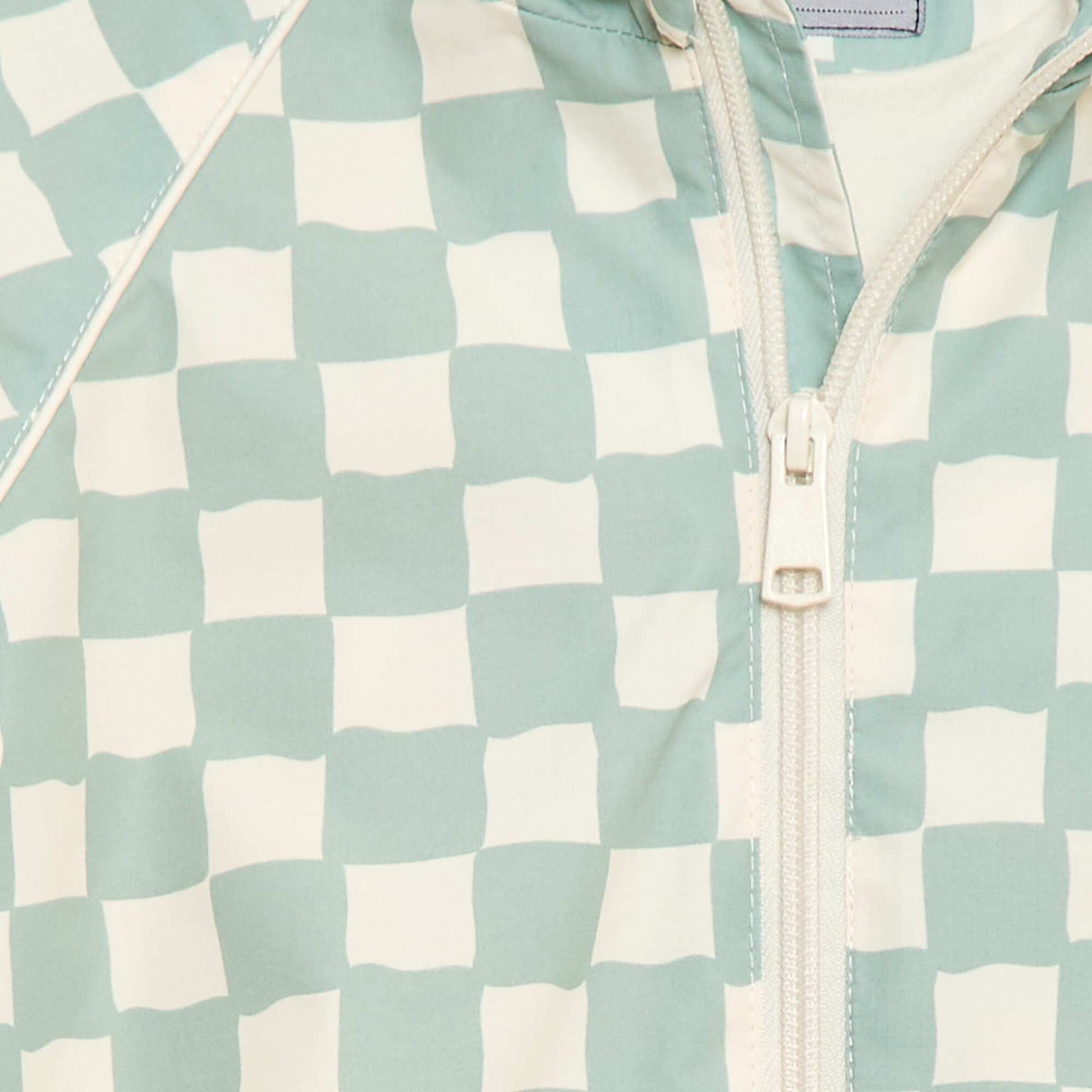 Blouson coupe vent à capuche all-over VERT