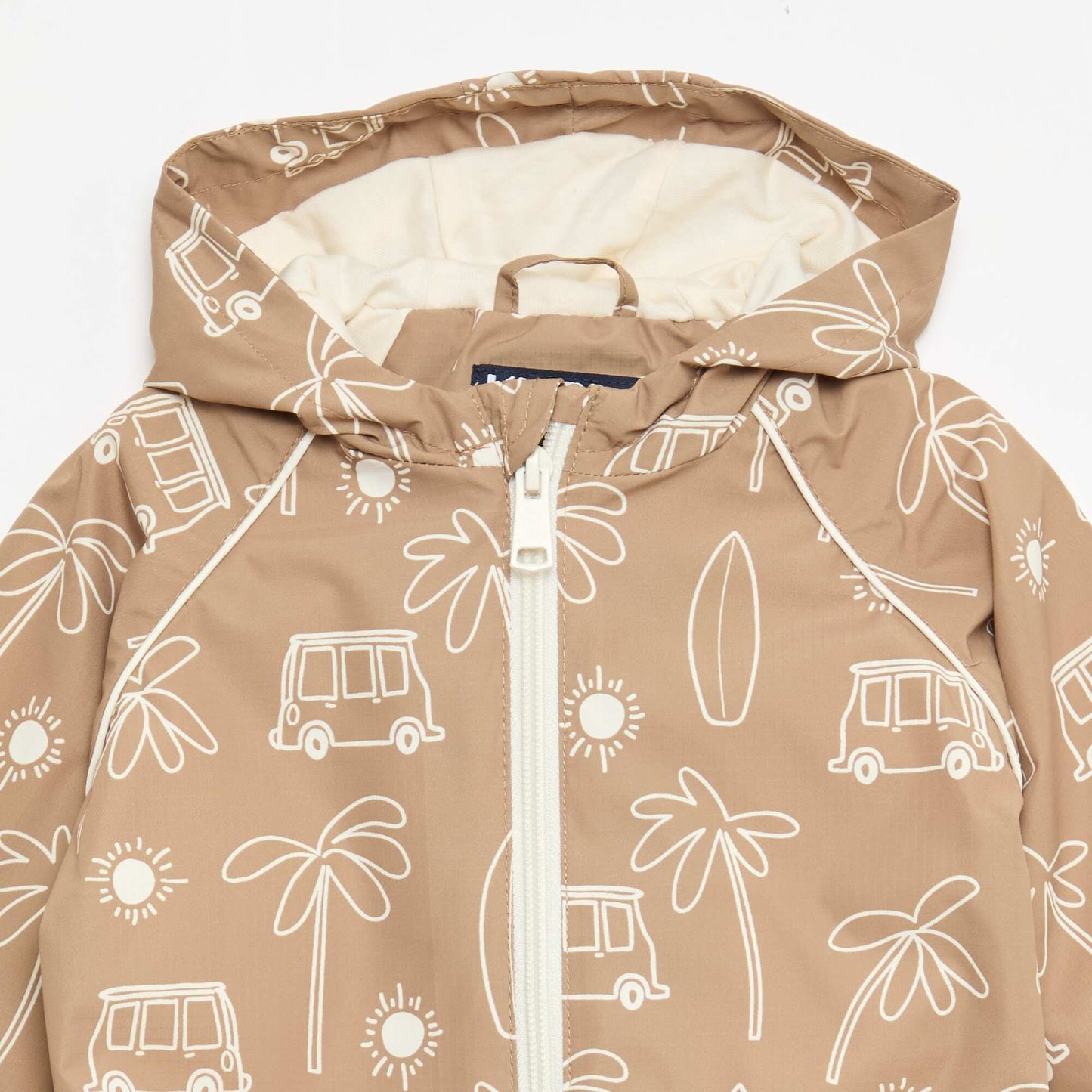 Blouson coupe vent à capuche all-over VERT