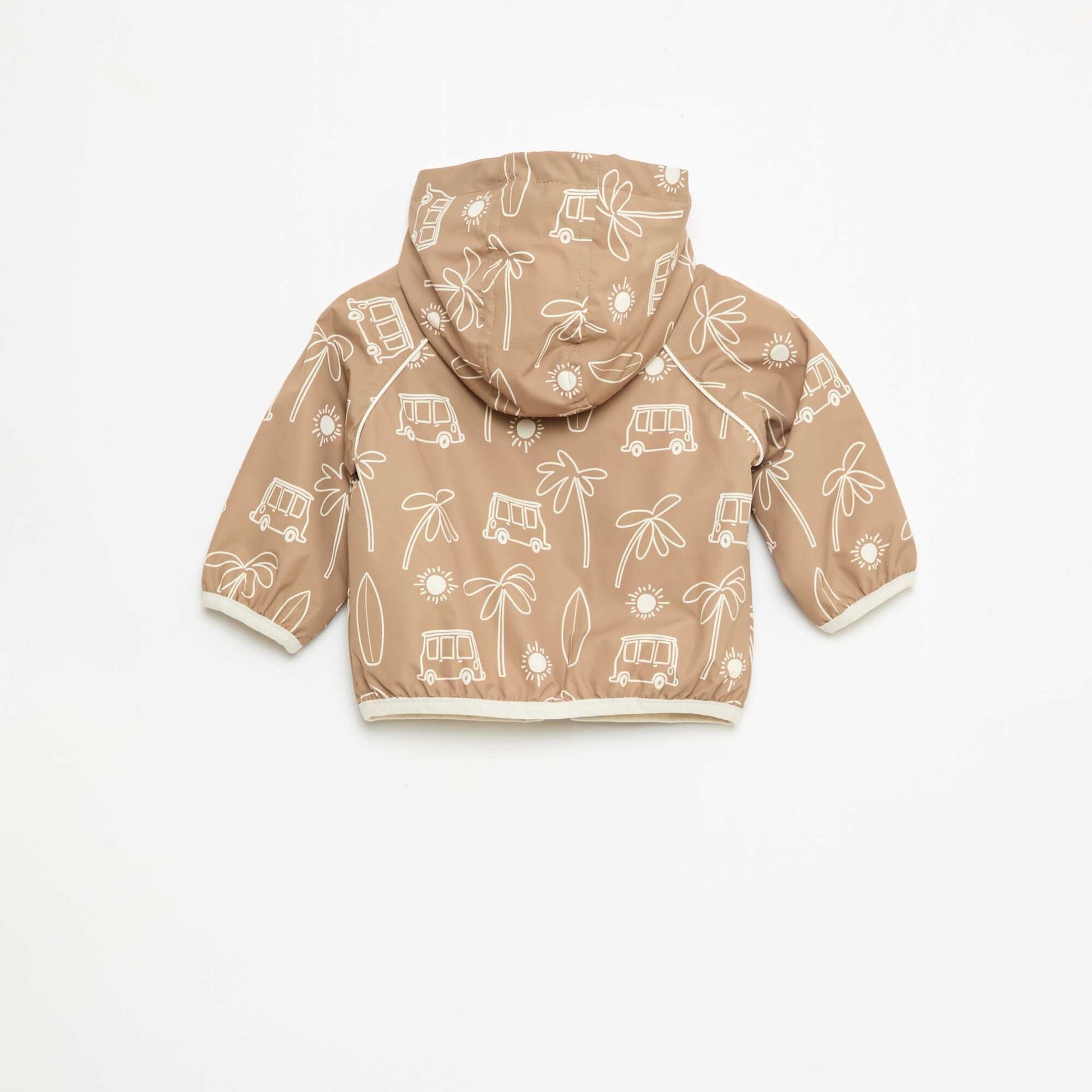 Blouson coupe vent à capuche all-over VERT
