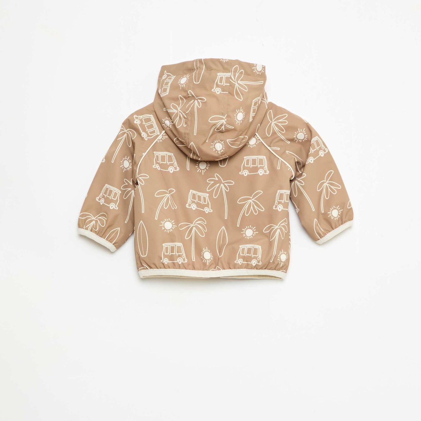 Blouson coupe vent à capuche all-over VERT