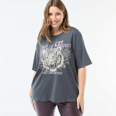 Tee-shirt oversize imprimé NOIR