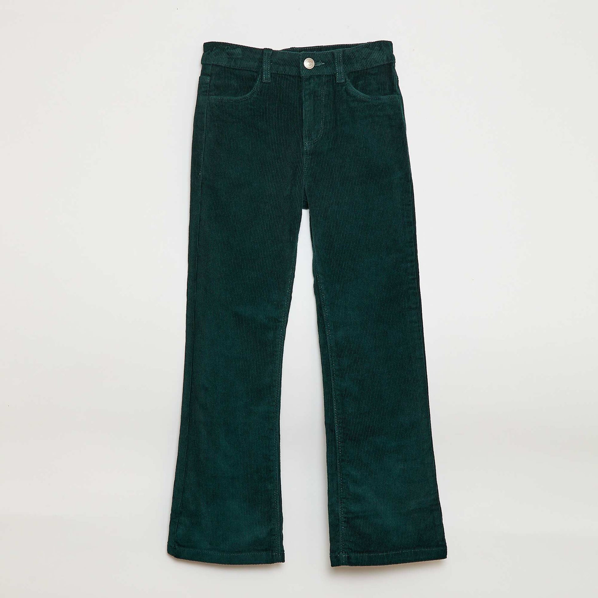 Pantalon en velours coupe flare VERT