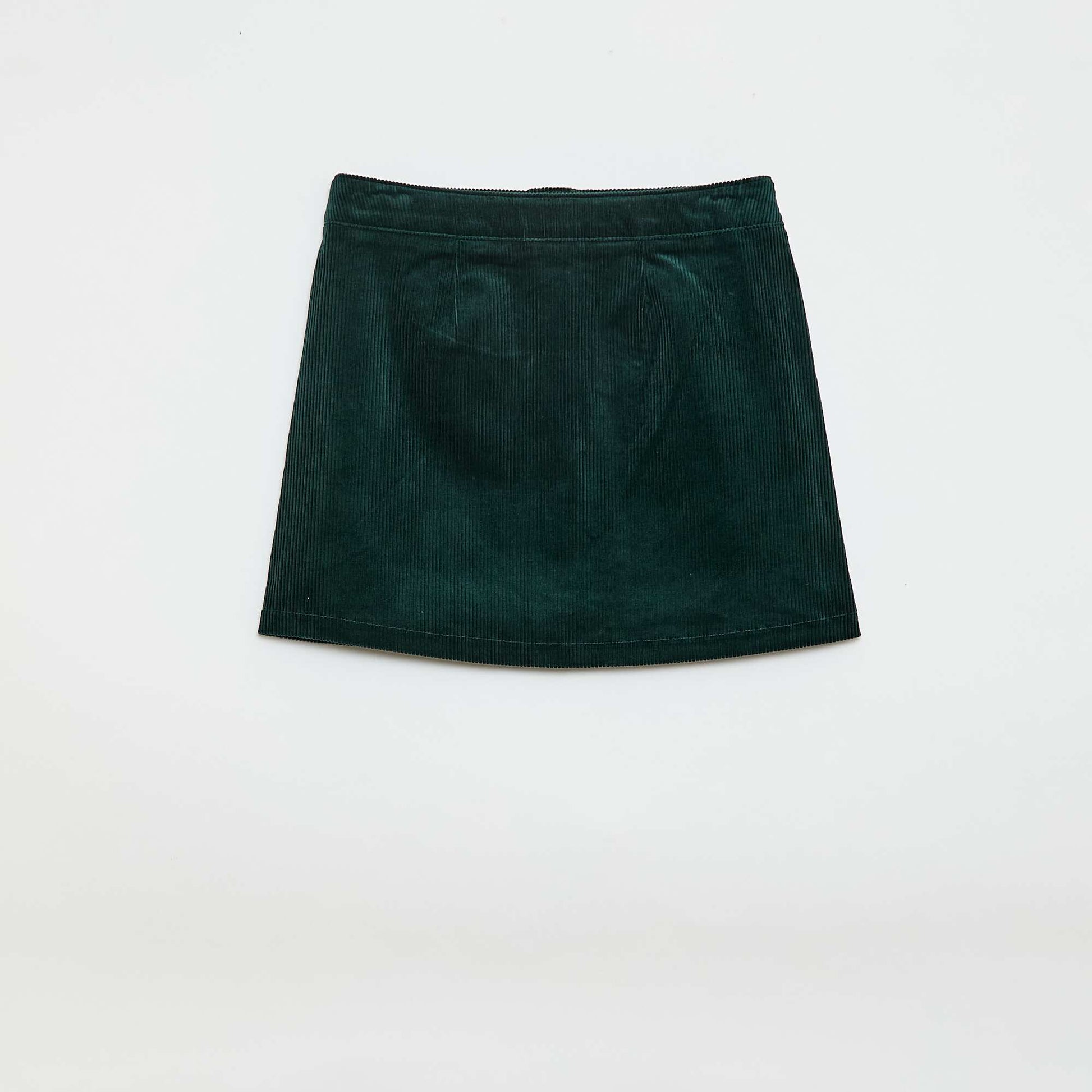 Jupe en velours coupe courte et droite VERT