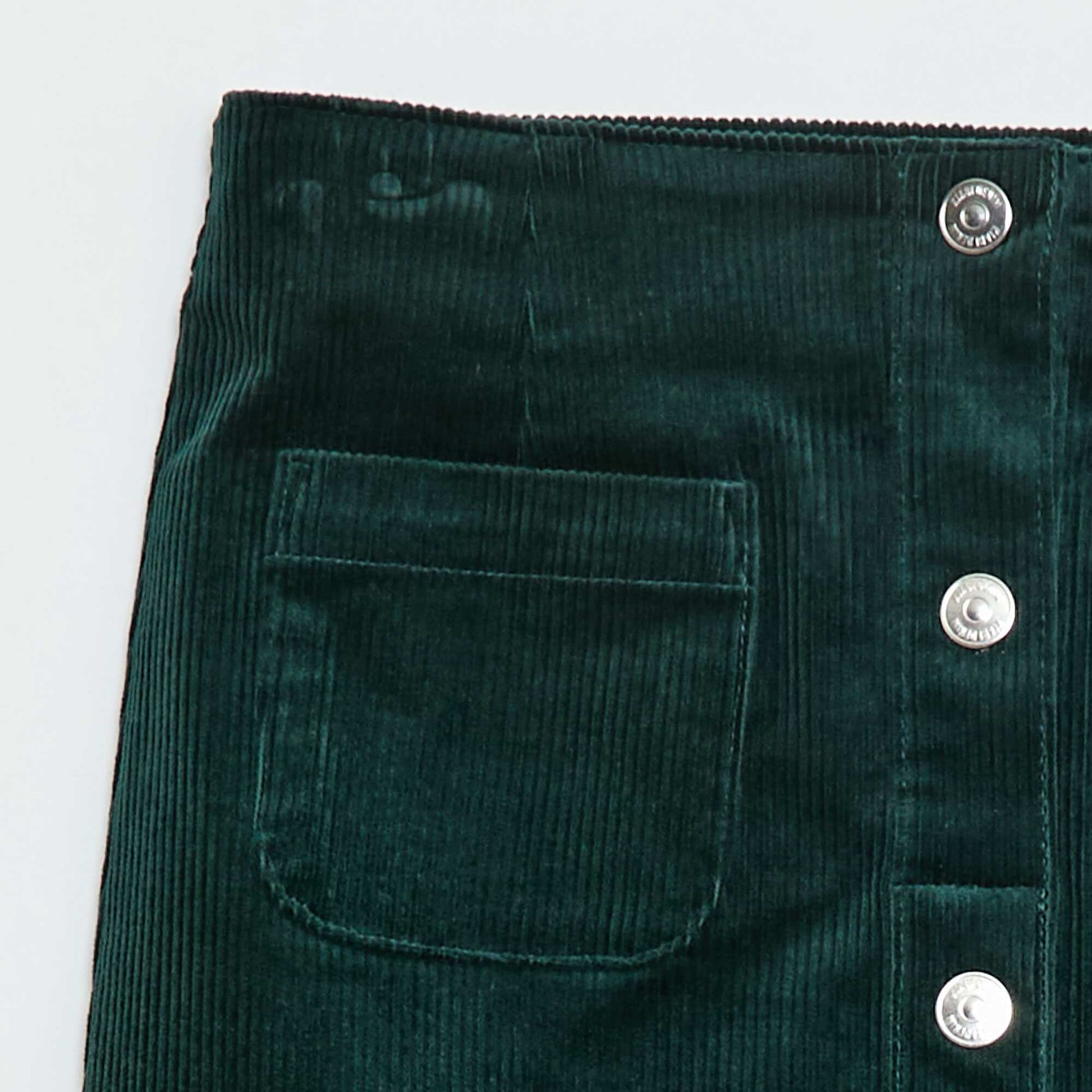 Jupe en velours coupe courte et droite VERT