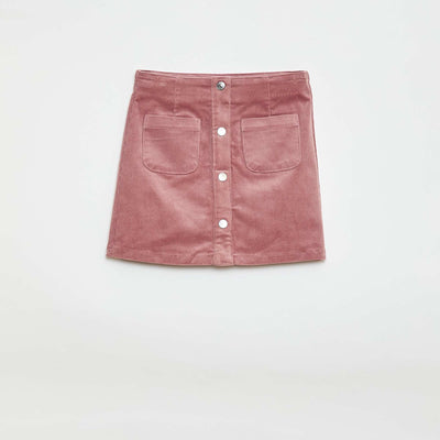 Jupe en velours coupe courte et droite ROSE