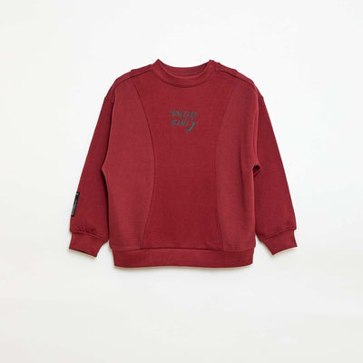 Sweat loose en molleton ROUGE