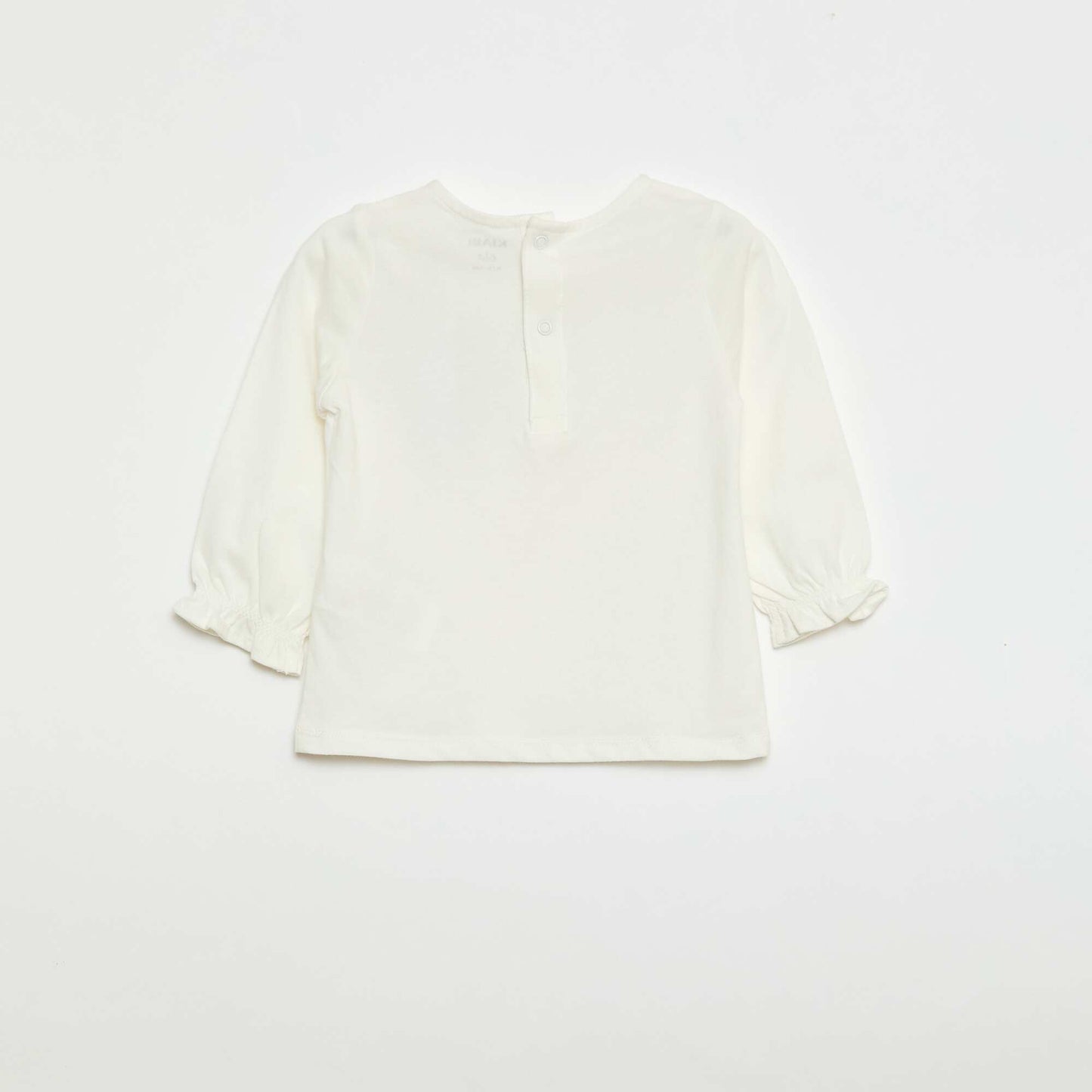 T-shirt à manches longues avec poignets volantés BLANC