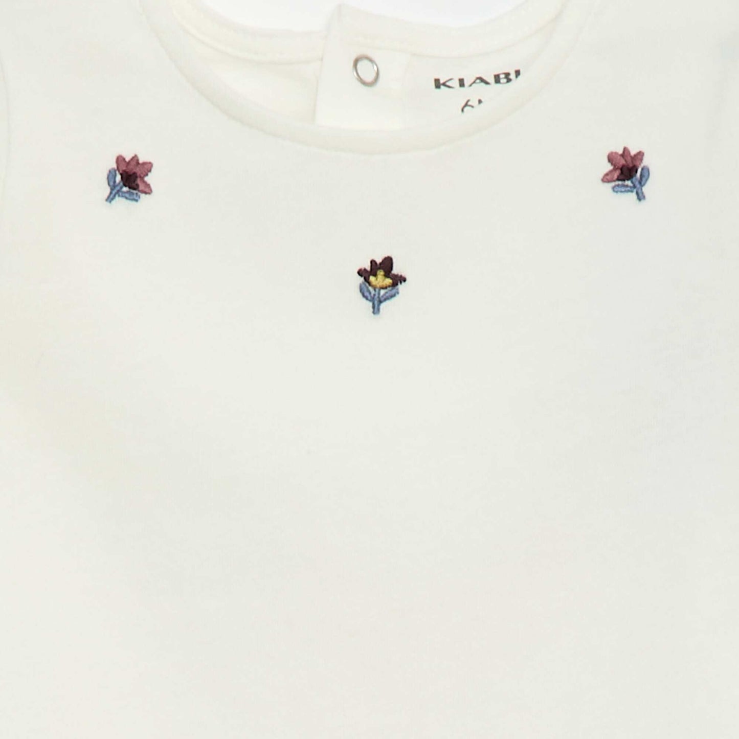 T-shirt à manches longues avec poignets volantés BLANC
