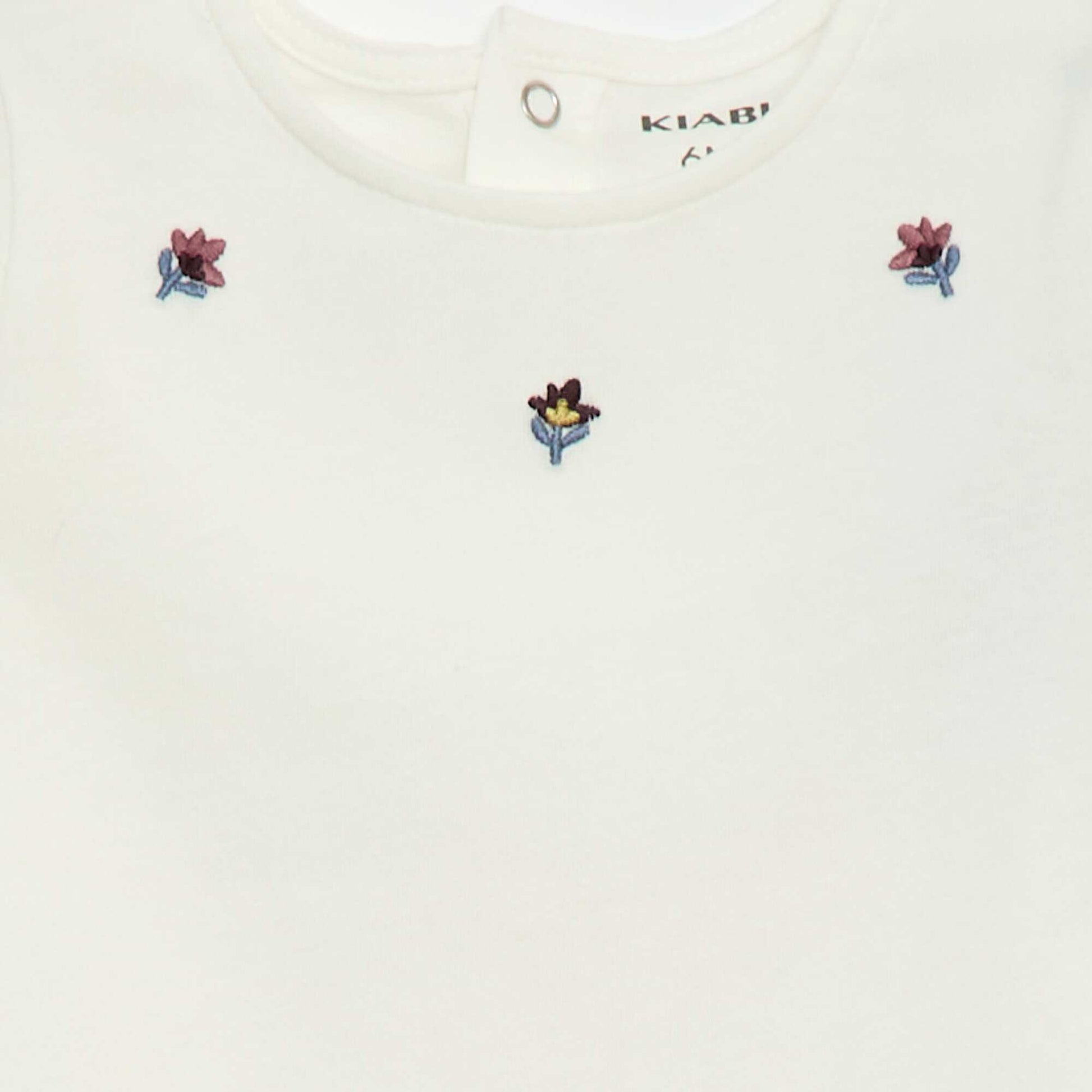 T-shirt à manches longues avec poignets volantés BLANC