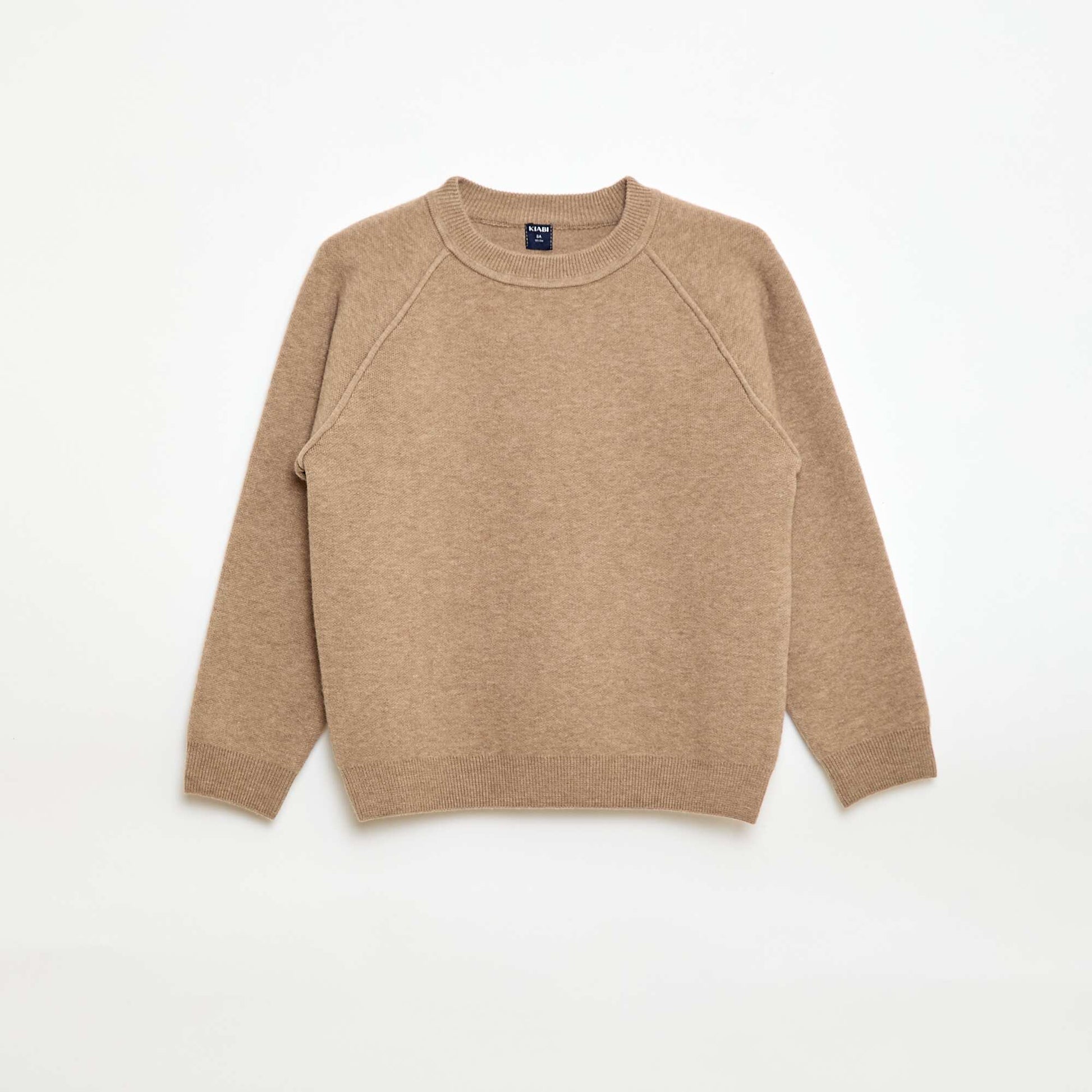 Pull col rond toucher doux BEIGE