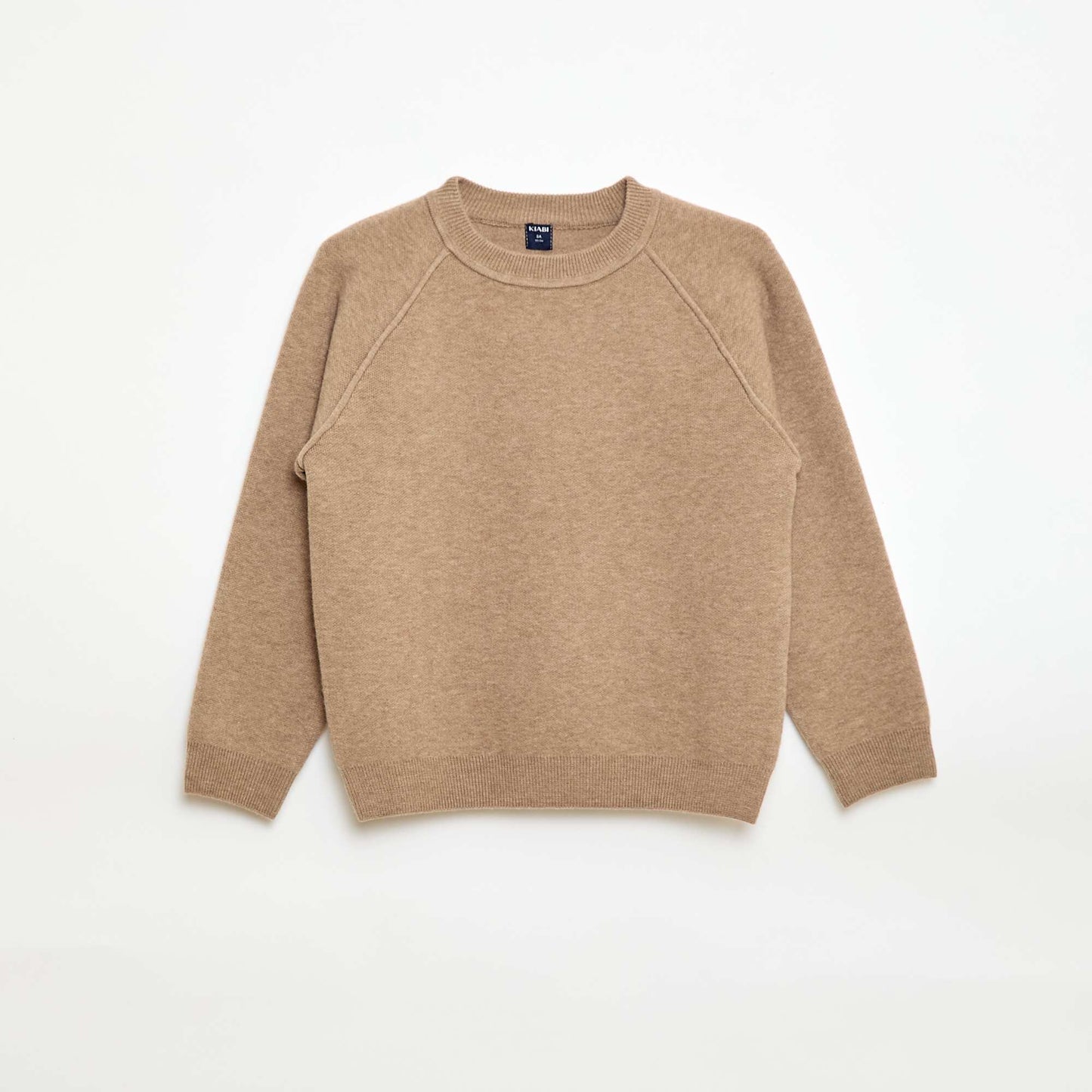 Pull col rond toucher doux BEIGE