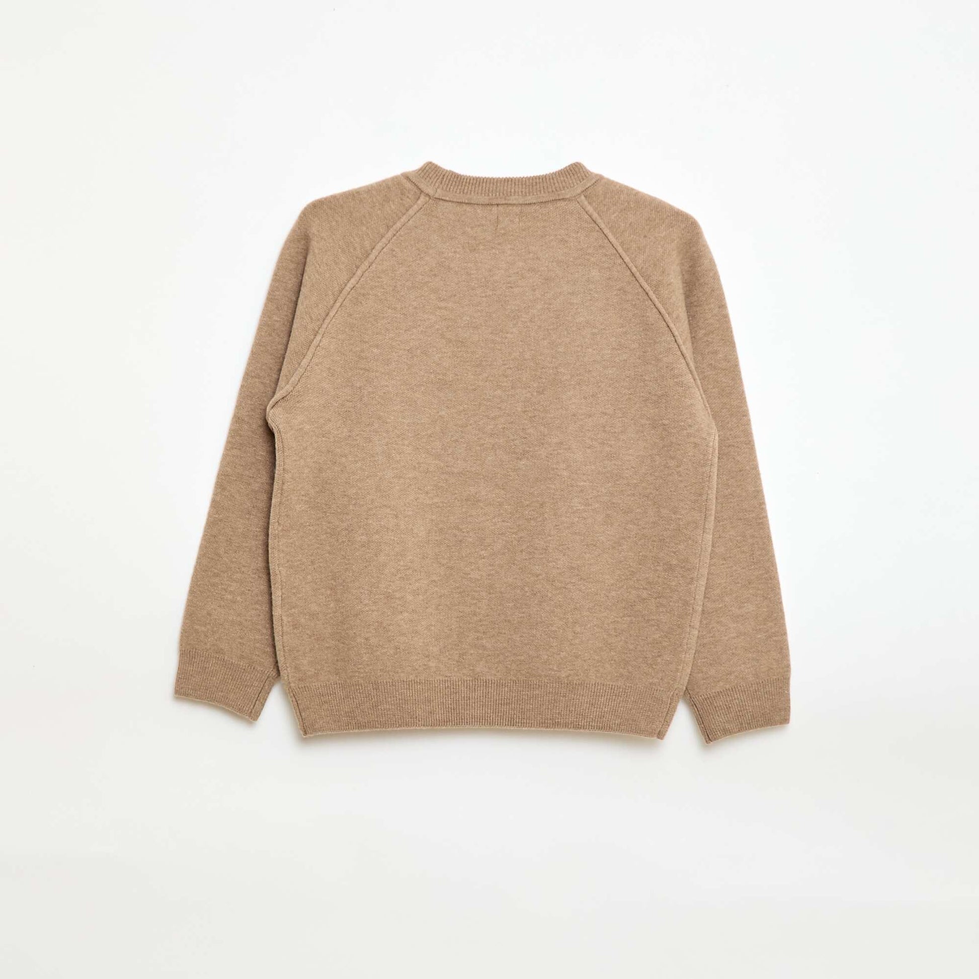 Pull col rond toucher doux BEIGE