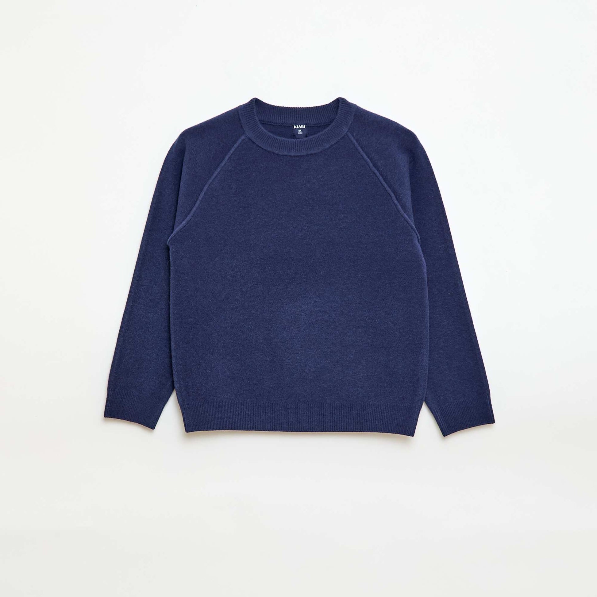 Pull col rond toucher doux BLEU