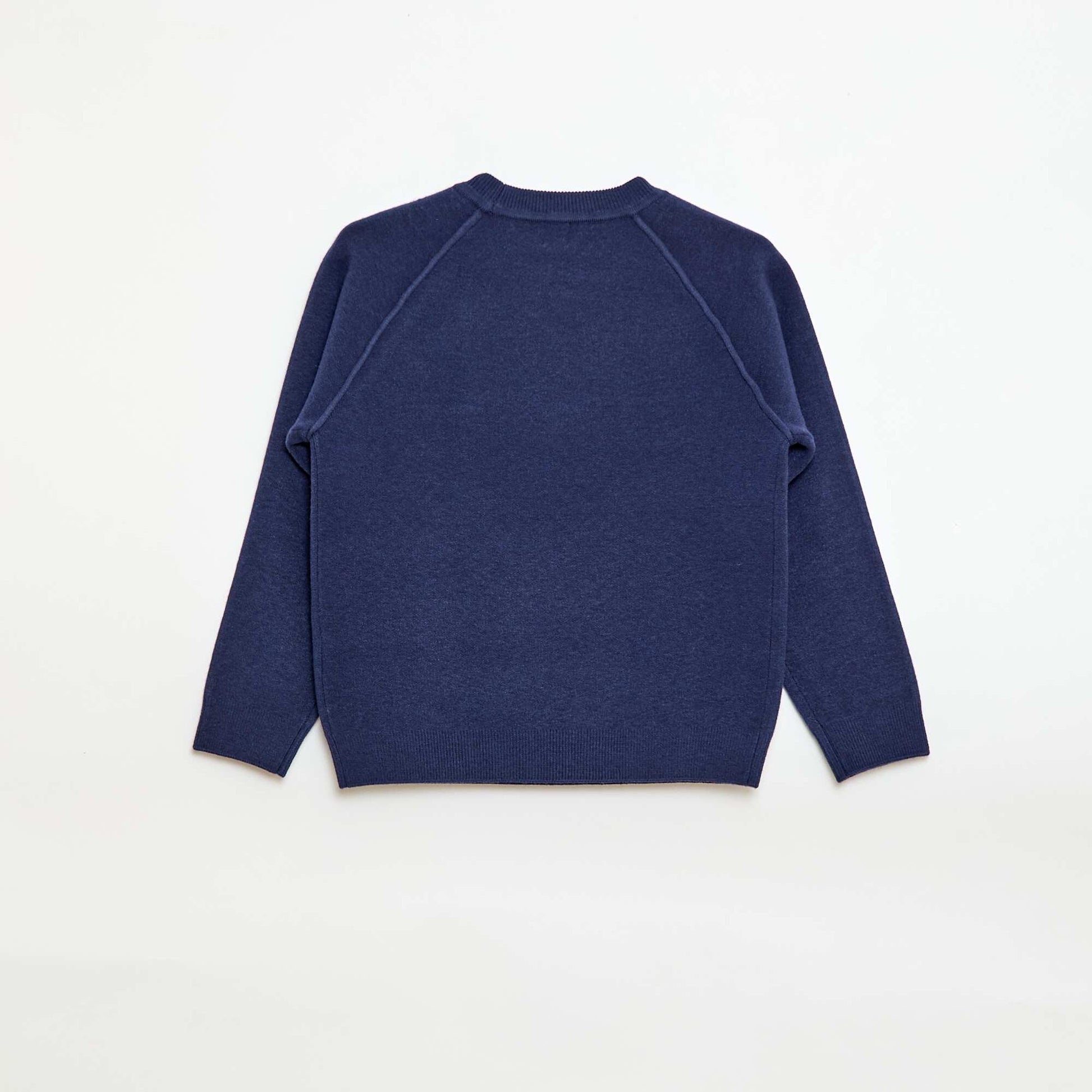 Pull col rond toucher doux BLEU