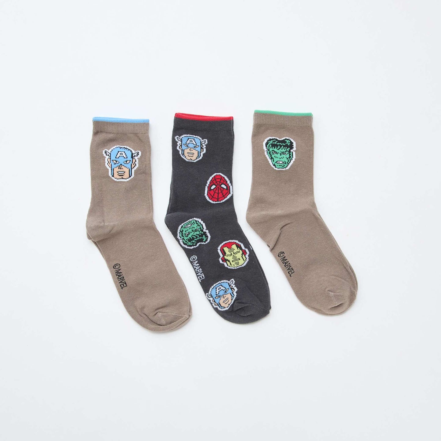 Lot de 3 paires de chaussettes 'Marvel' MARRON