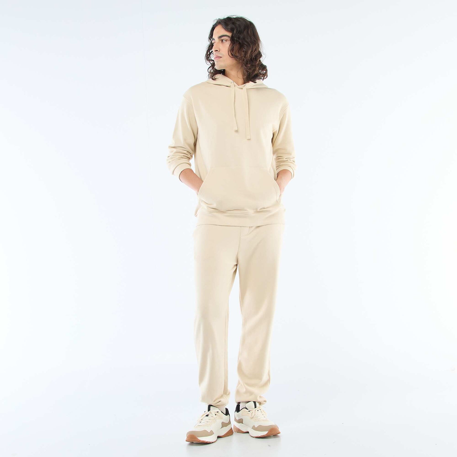 Sweat à capuche en french terry CRèME