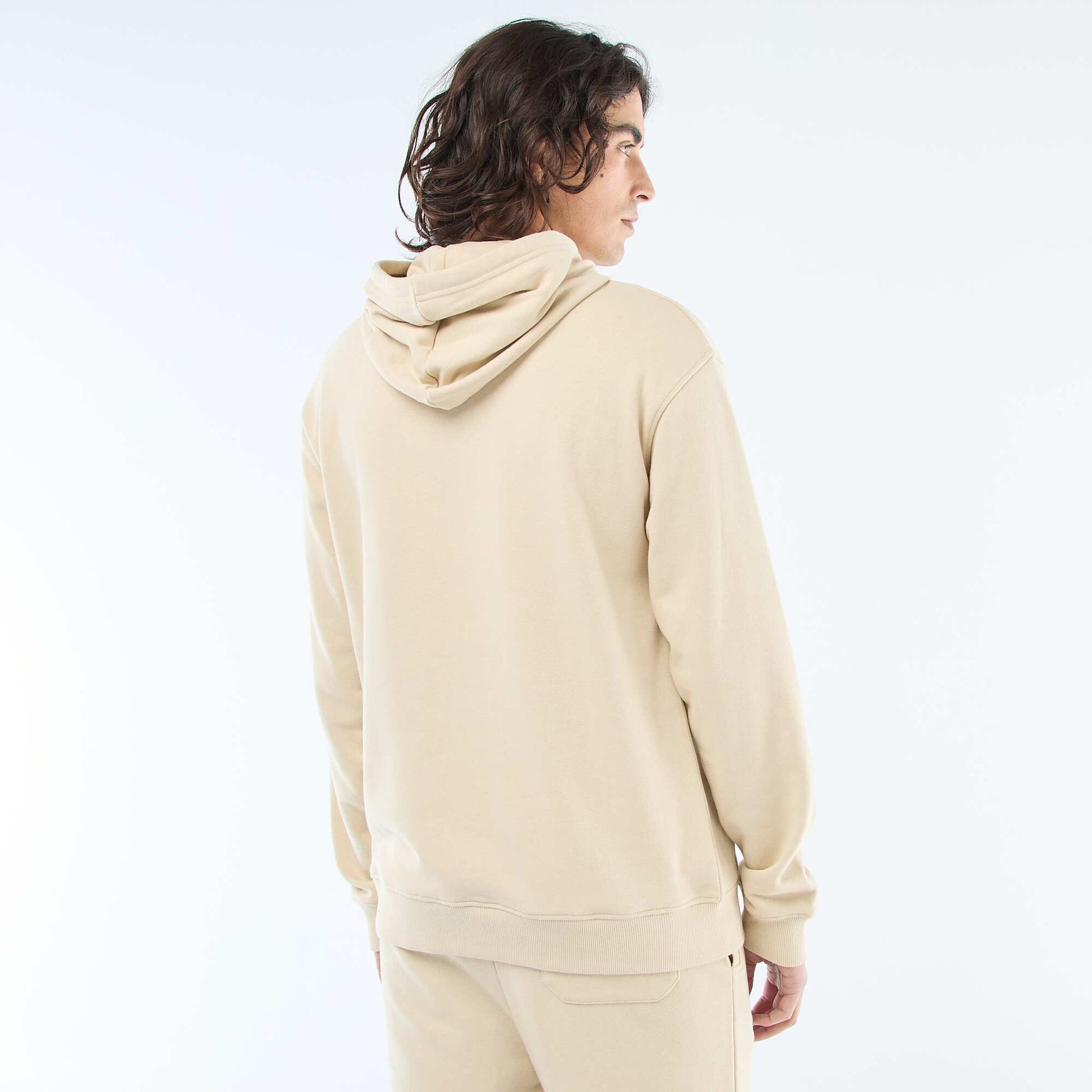 Sweat à capuche en french terry CRèME