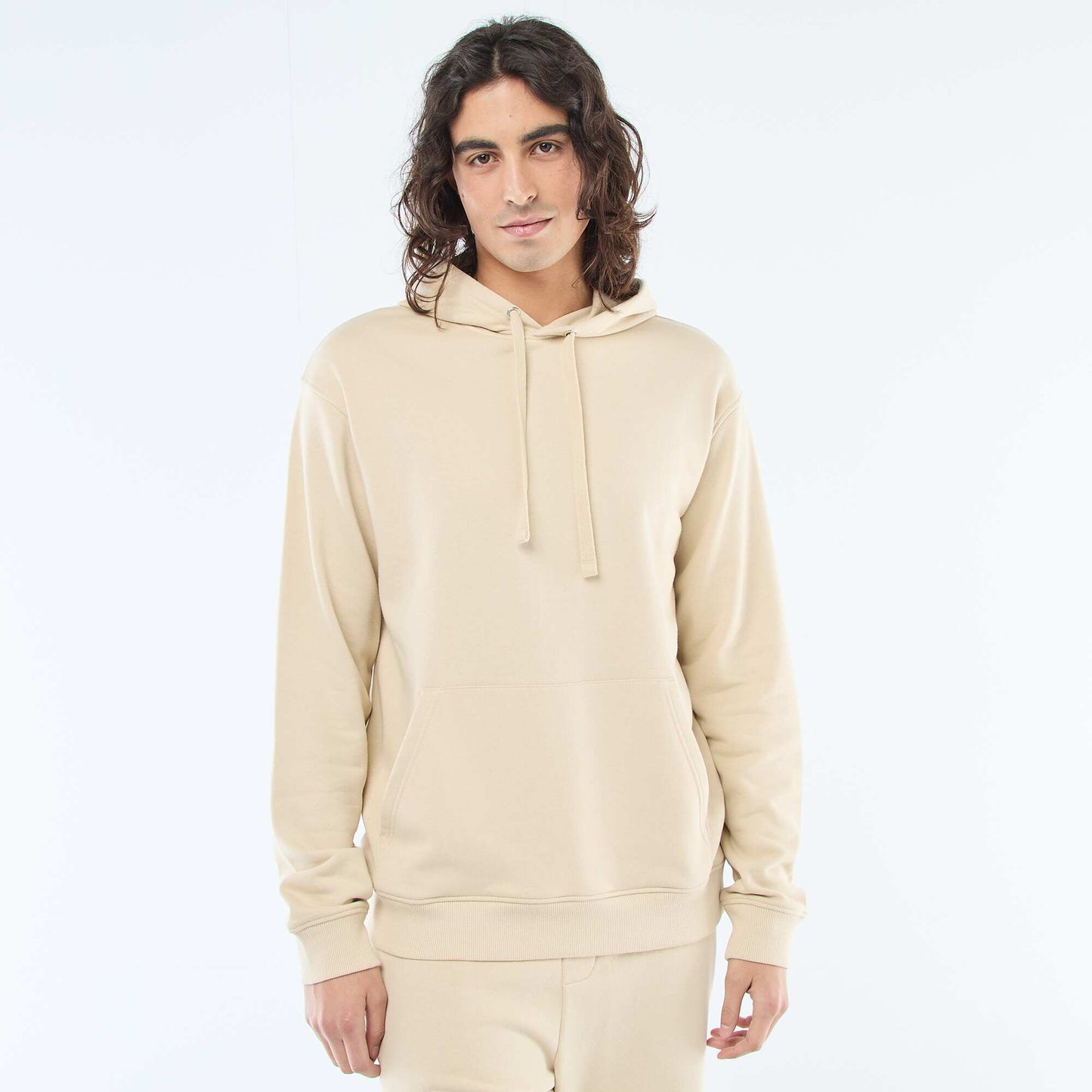 Sweat à capuche en french terry CRèME