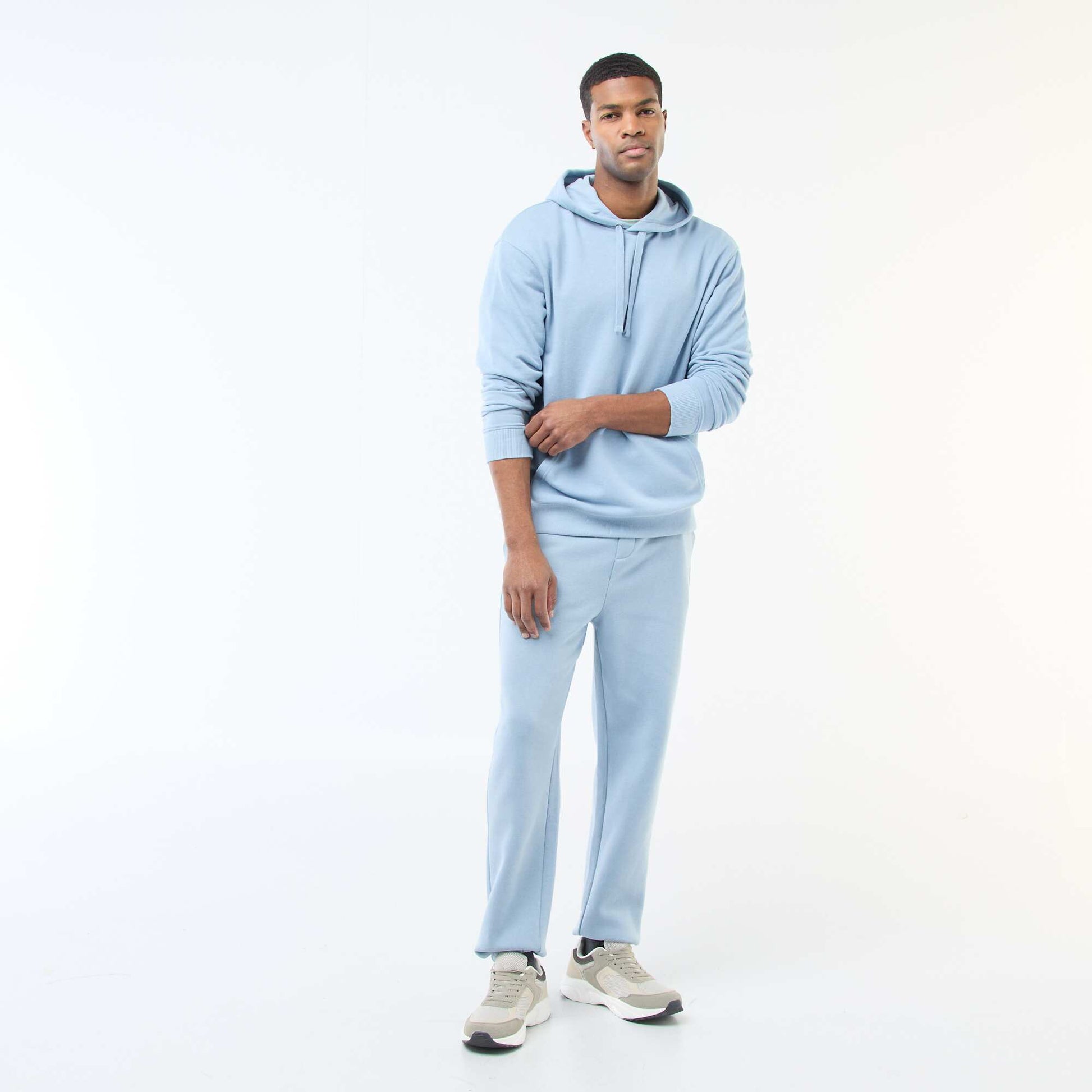 Sweat à capuche en french terry BLEU