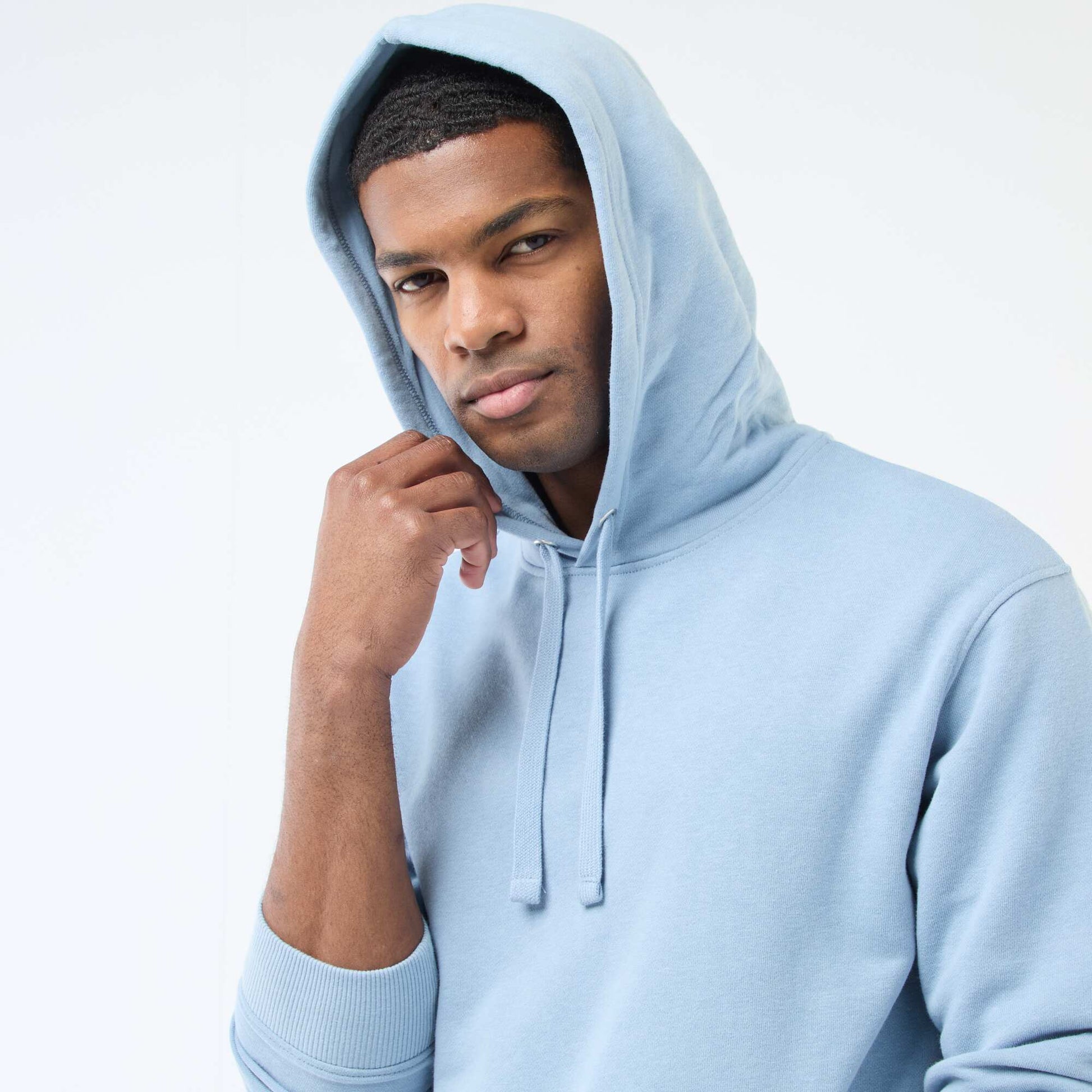 Sweat à capuche en french terry BLEU