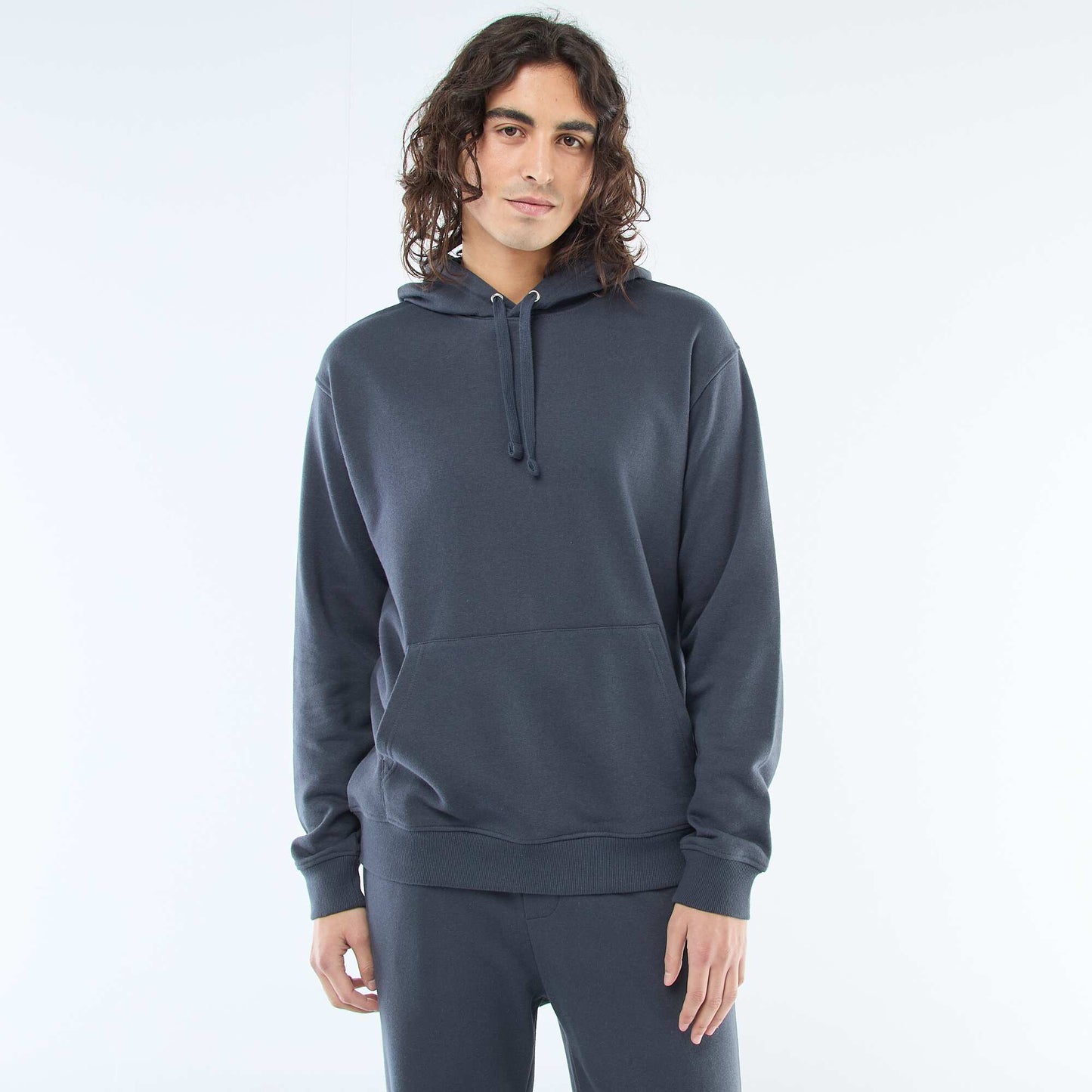 Sweat à capuche en french terry GRIS