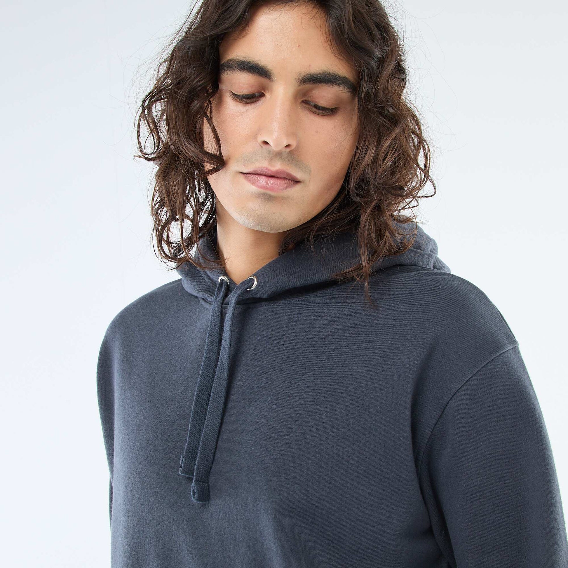 Sweat à capuche en french terry GRIS