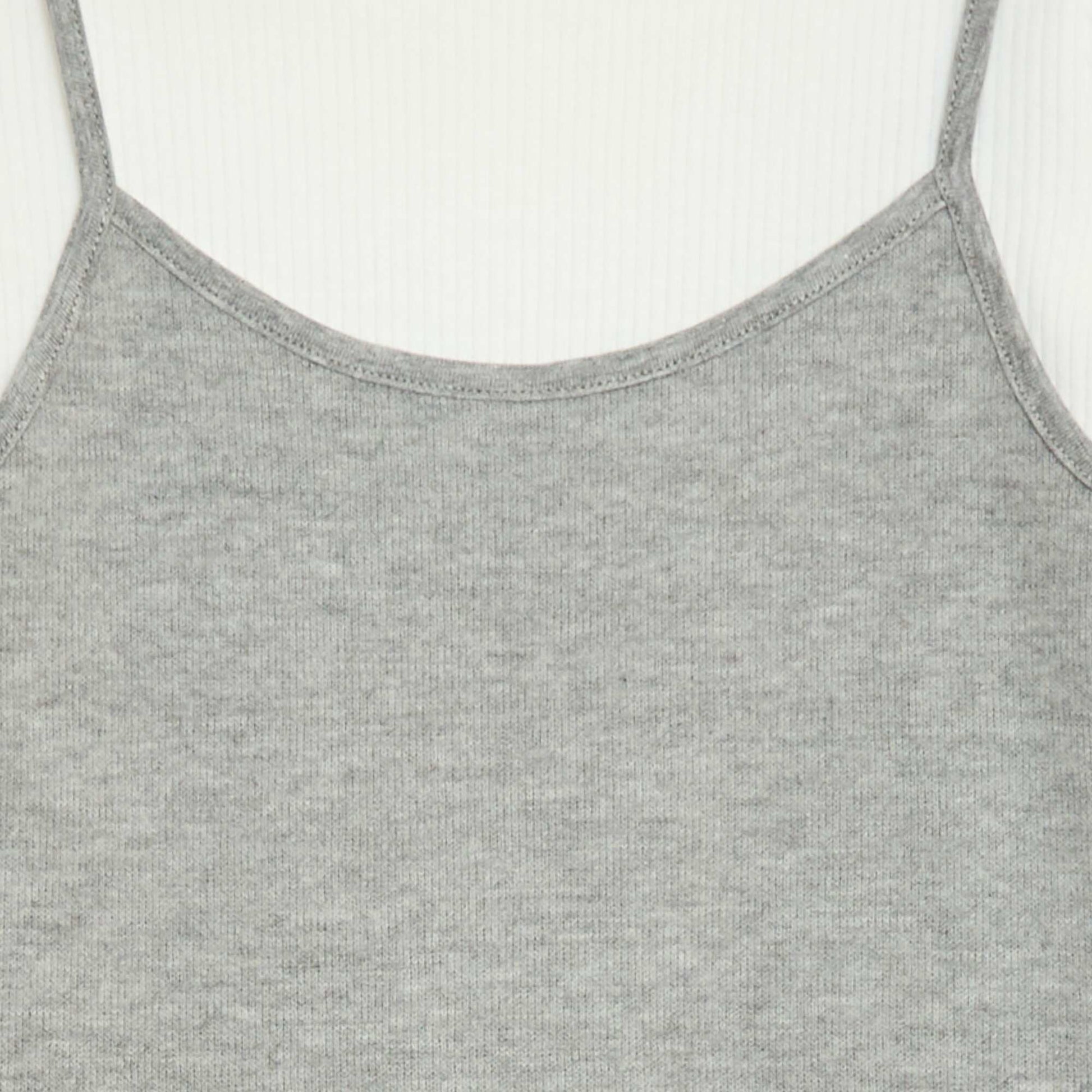 T-shirt effet 2-en-1 avec débardeur BLANC