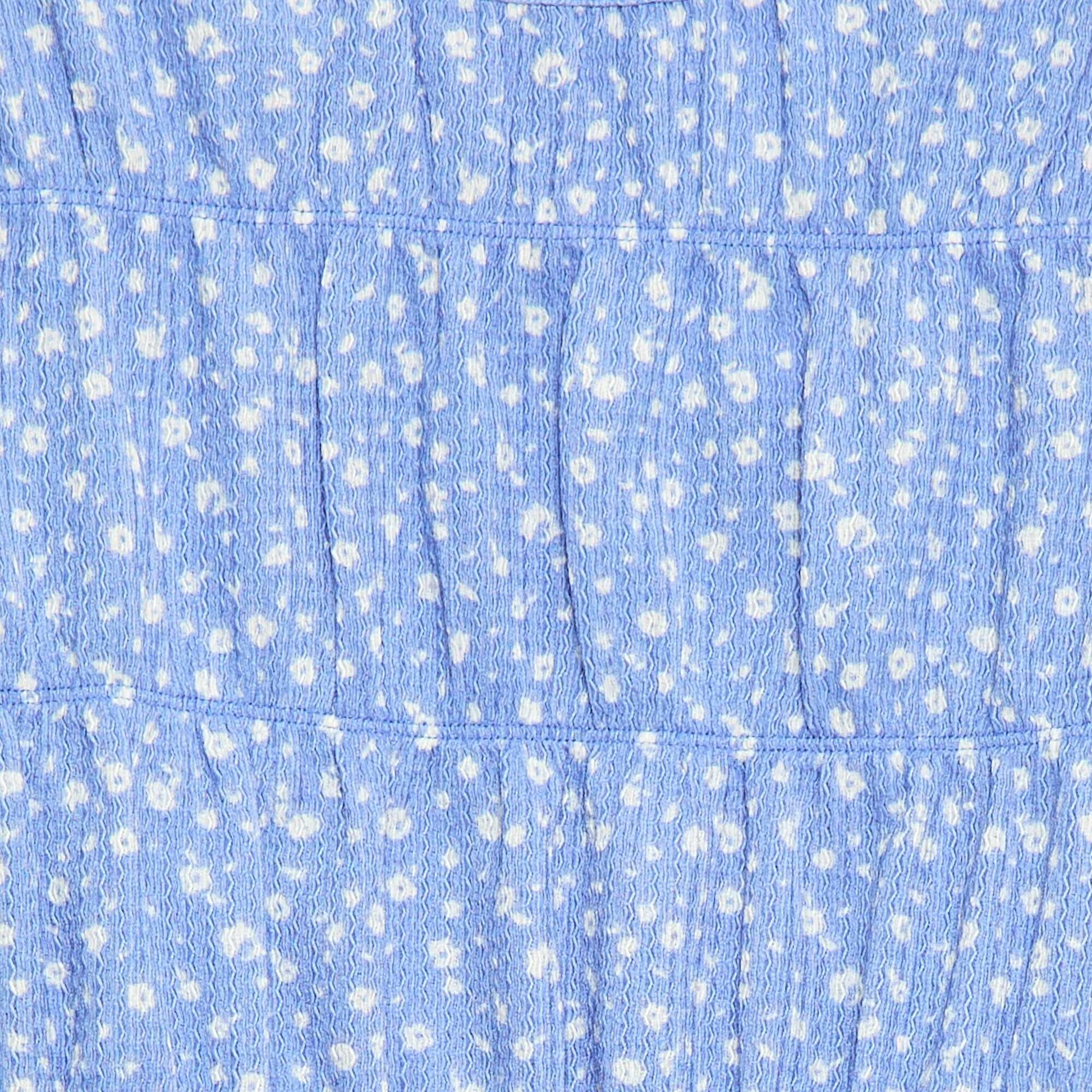 Blouse à motif en maille crêpée BLEU