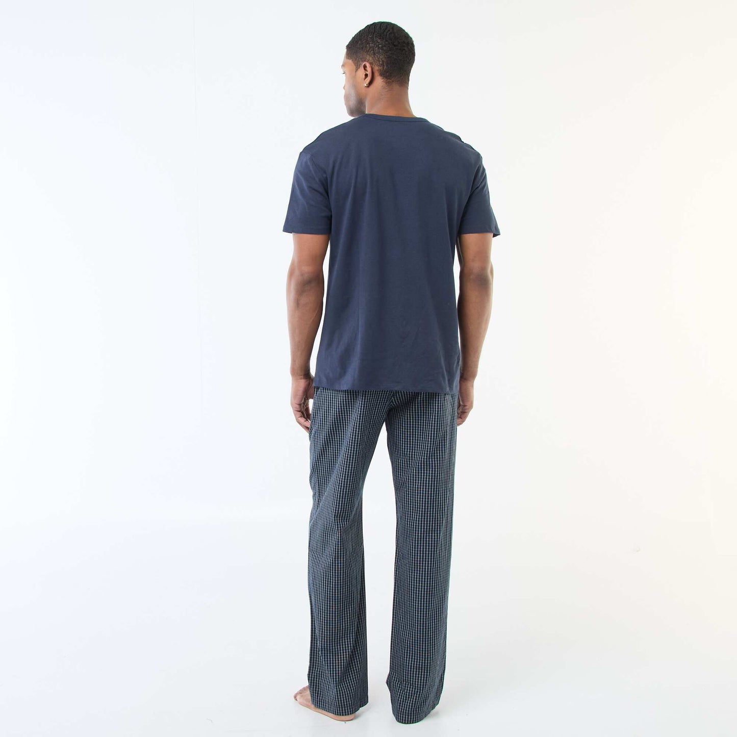 Pyjama long en popeline - 2 pièces BLEU