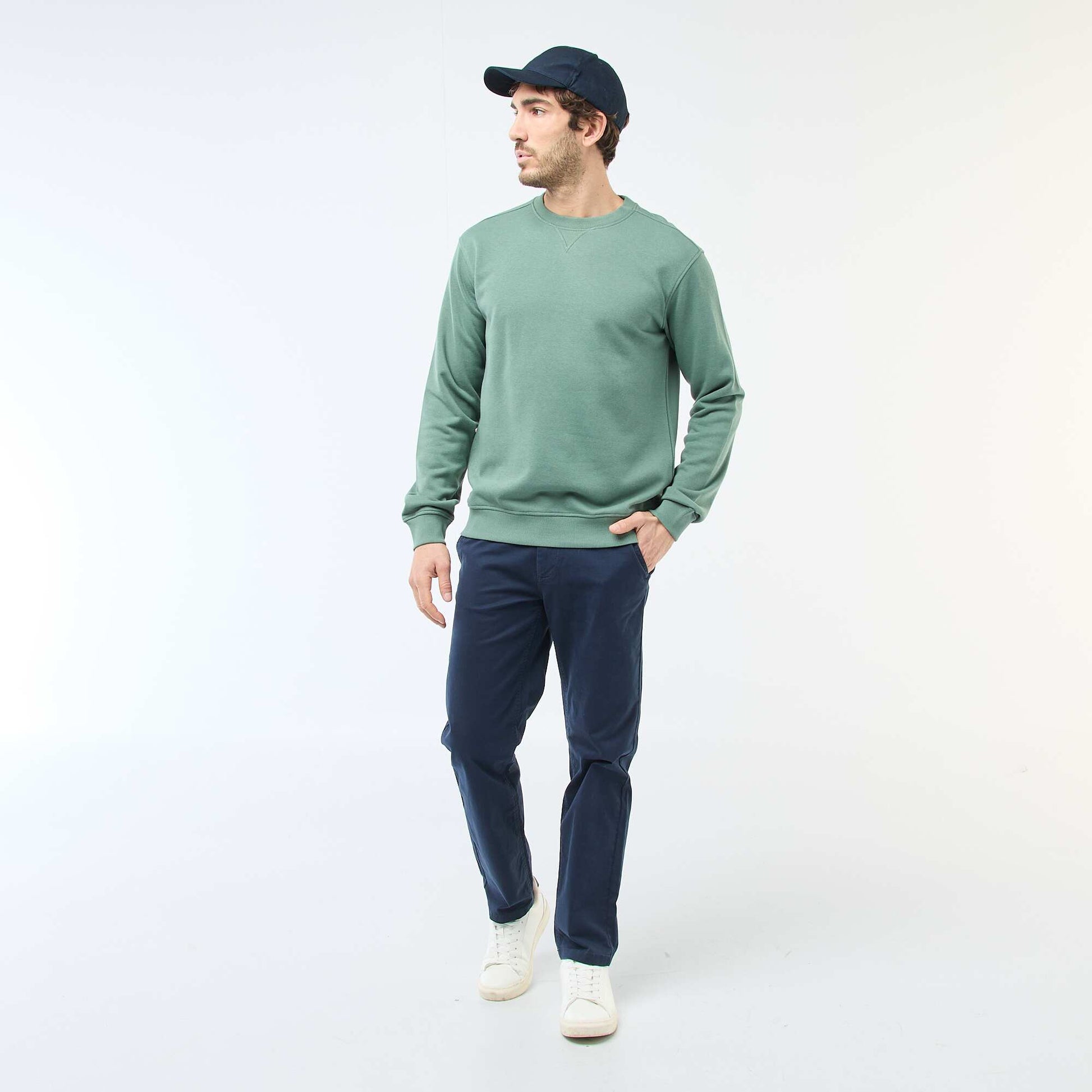 Sweat regular en french terry VERT