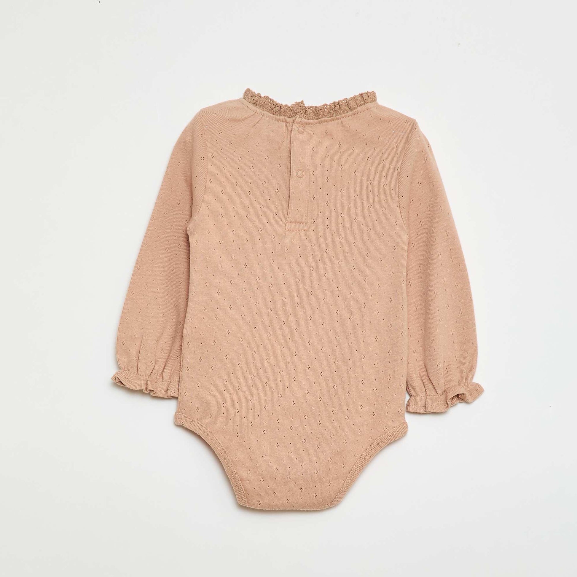 Body à manches longues en maille pointelle ROSE