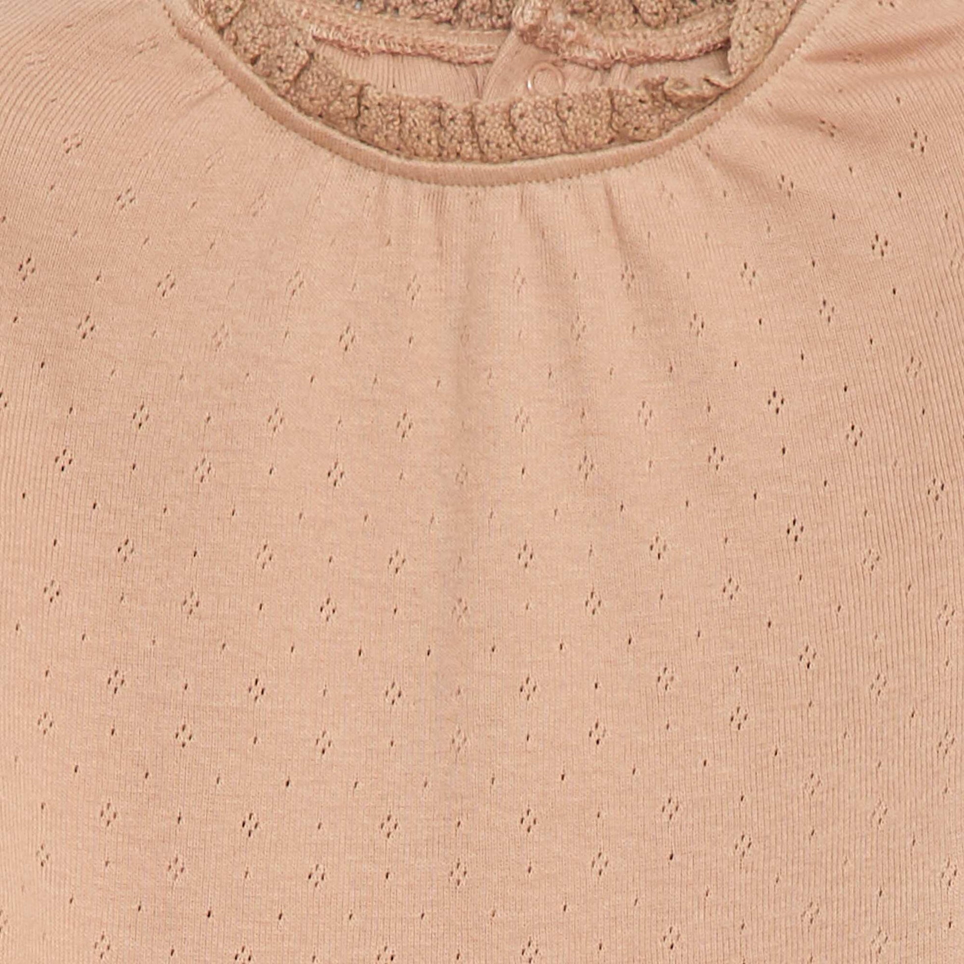 Body à manches longues en maille pointelle ROSE