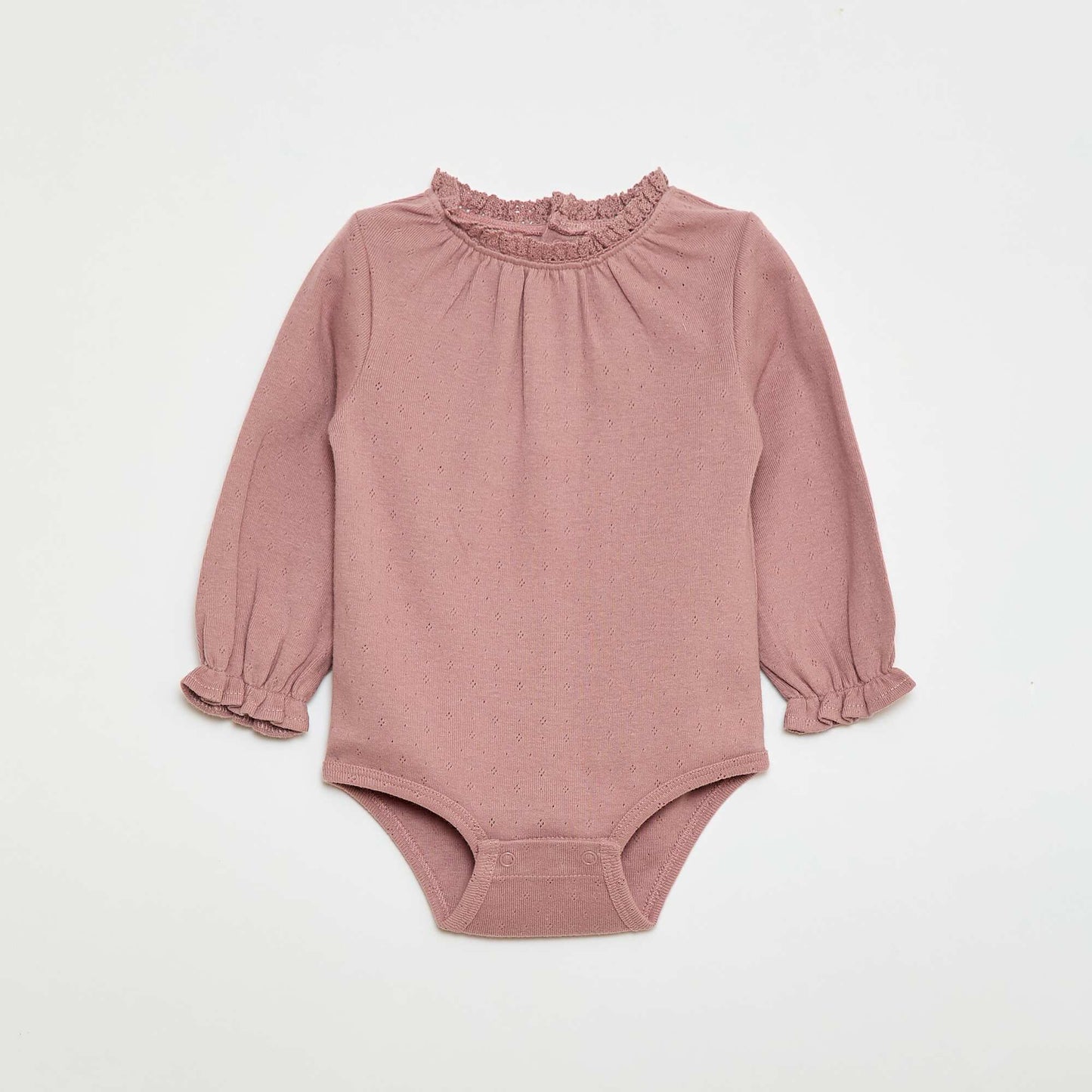 Body à manches longues en maille pointelle ROSE