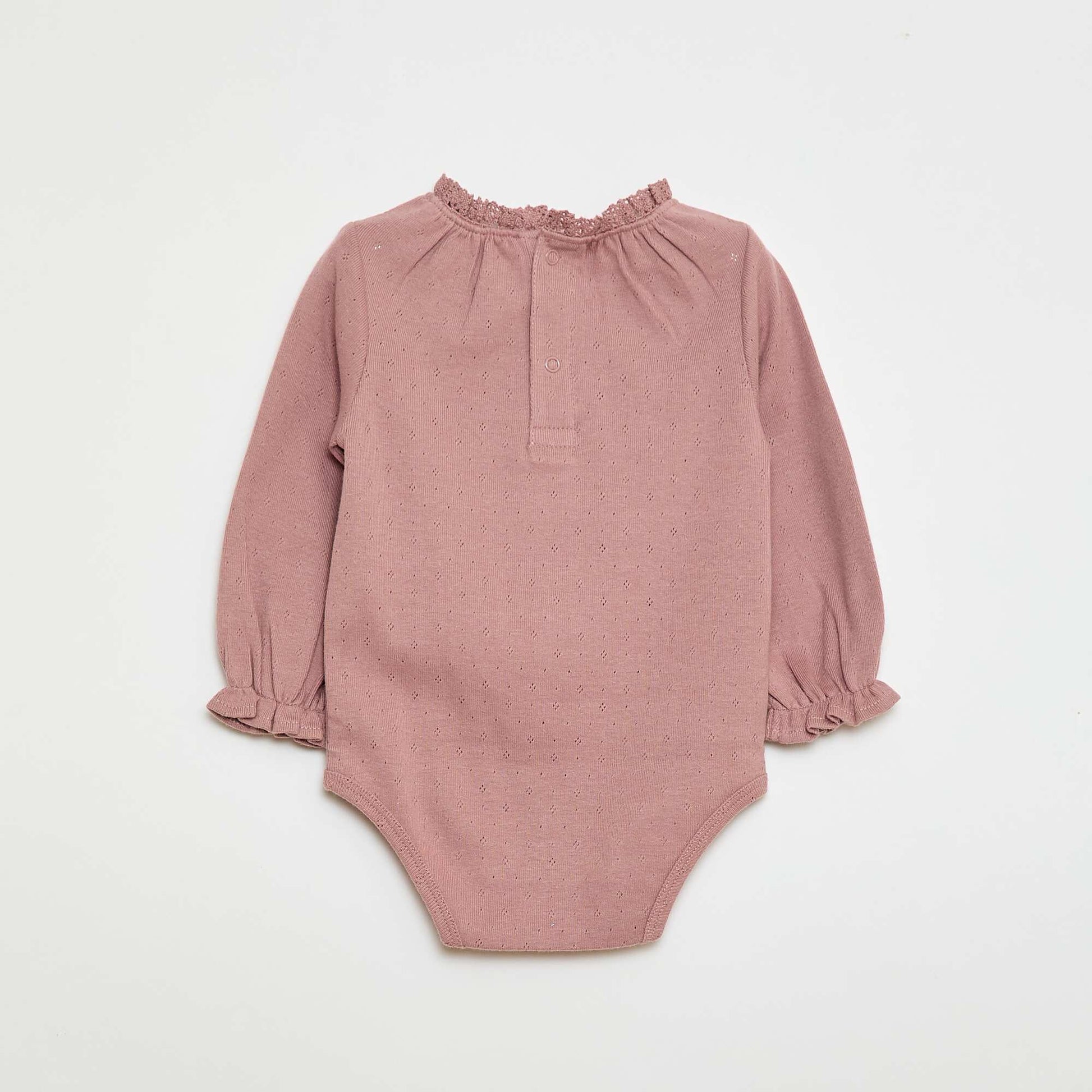 Body à manches longues en maille pointelle ROSE