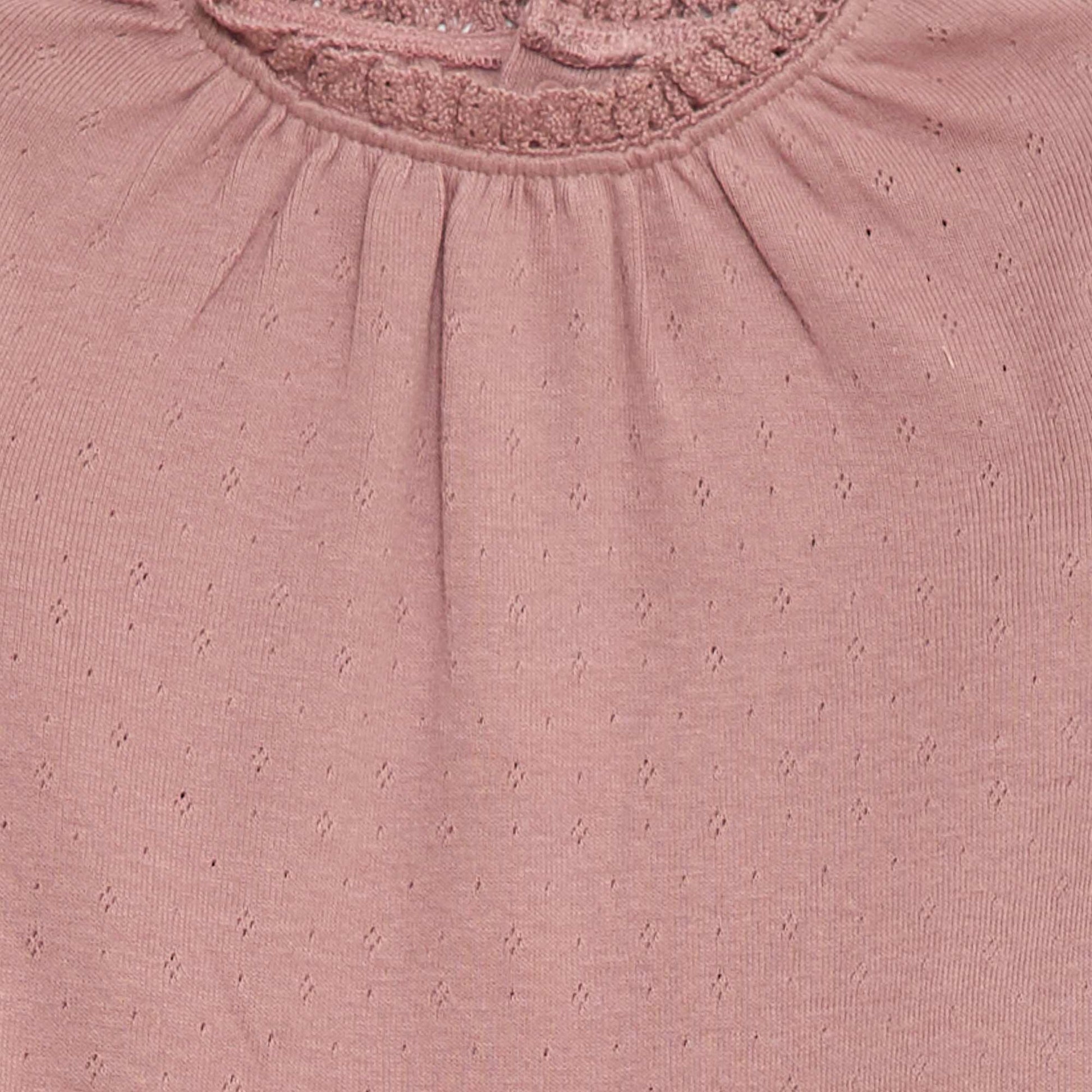 Body à manches longues en maille pointelle ROSE