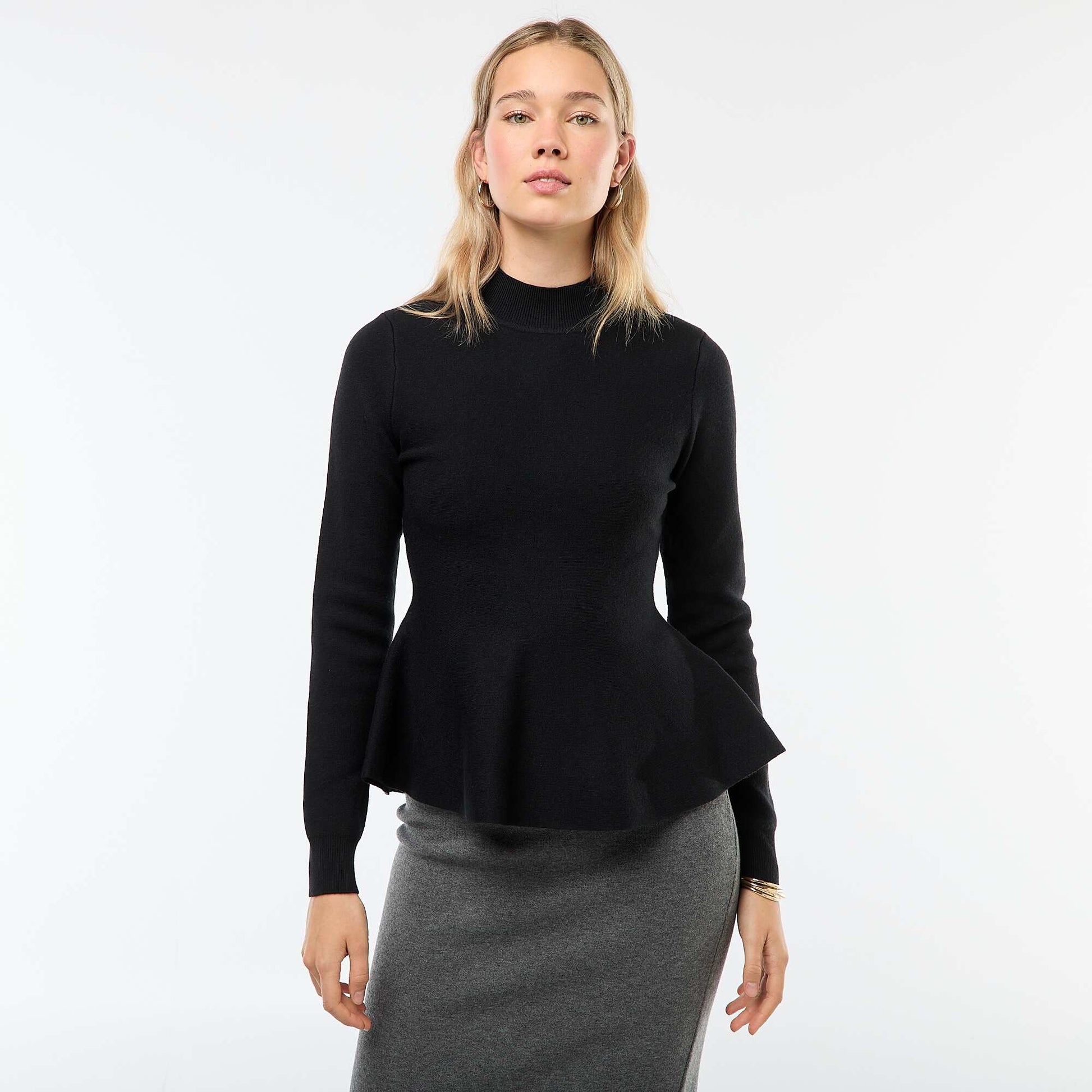 Pull col montant uni NOIR