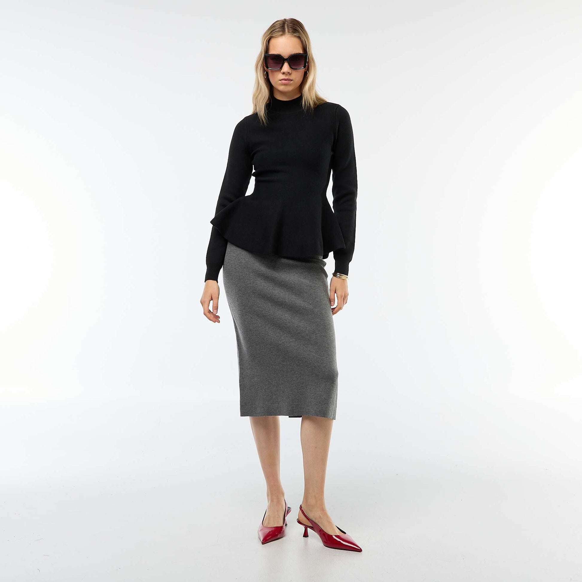 Pull col montant uni NOIR