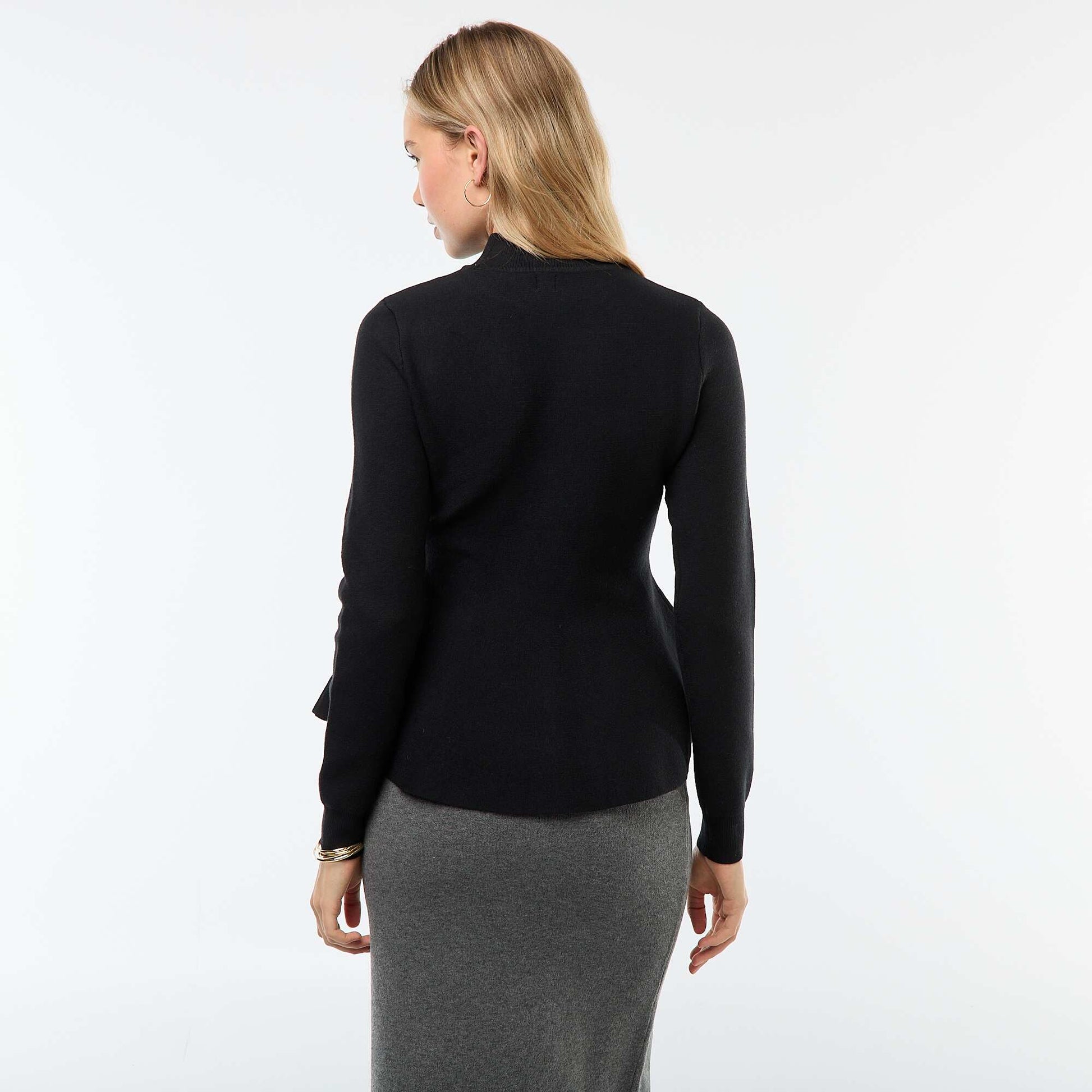 Pull col montant uni NOIR